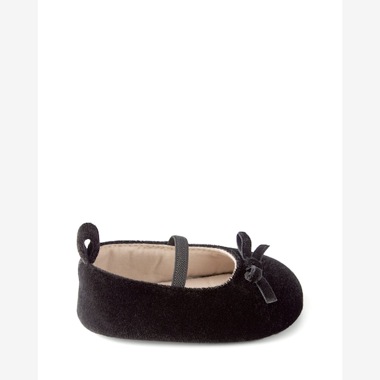 Sapato bebê com elástico e laço fleece preto | Carter's