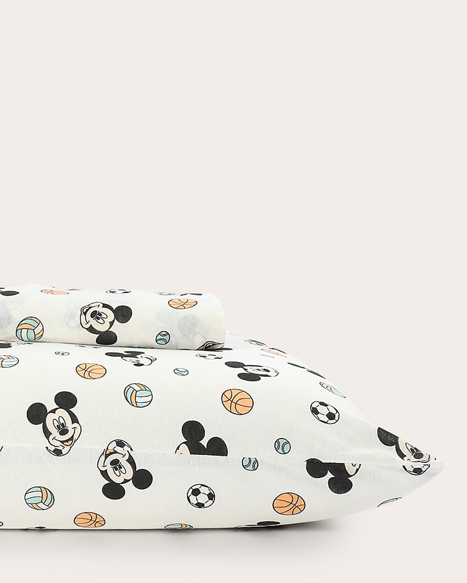 Jogo de cama solteiro 2 peças malha Mickey branco | Casa Riachuelo