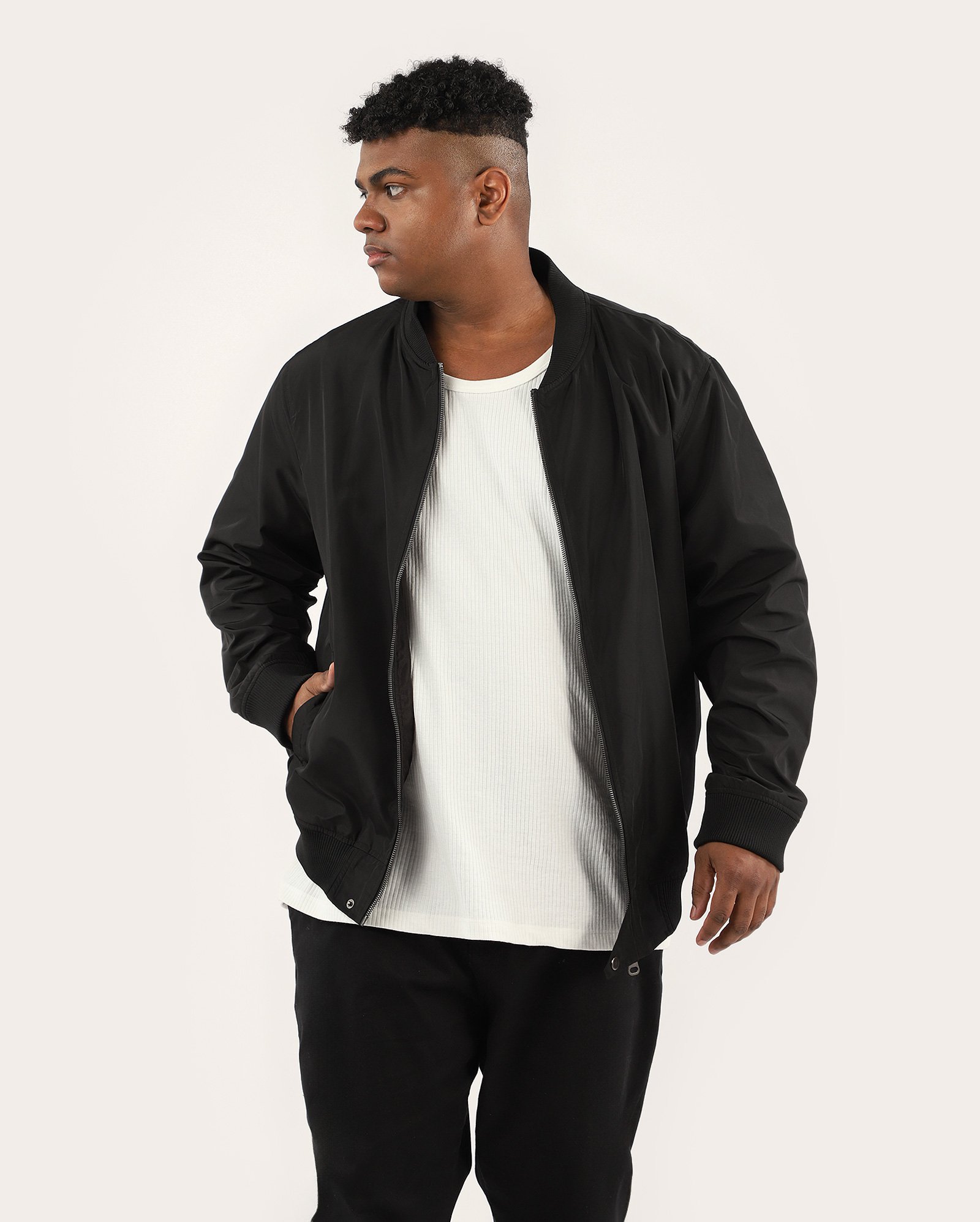 Regata plus size masculina canelada branco