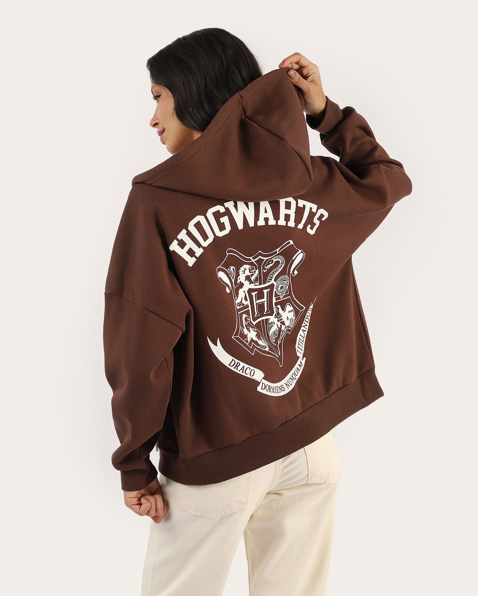 Riachuelo | Blusa de moletom feminina Hogwarts - marrom | Harry Potter