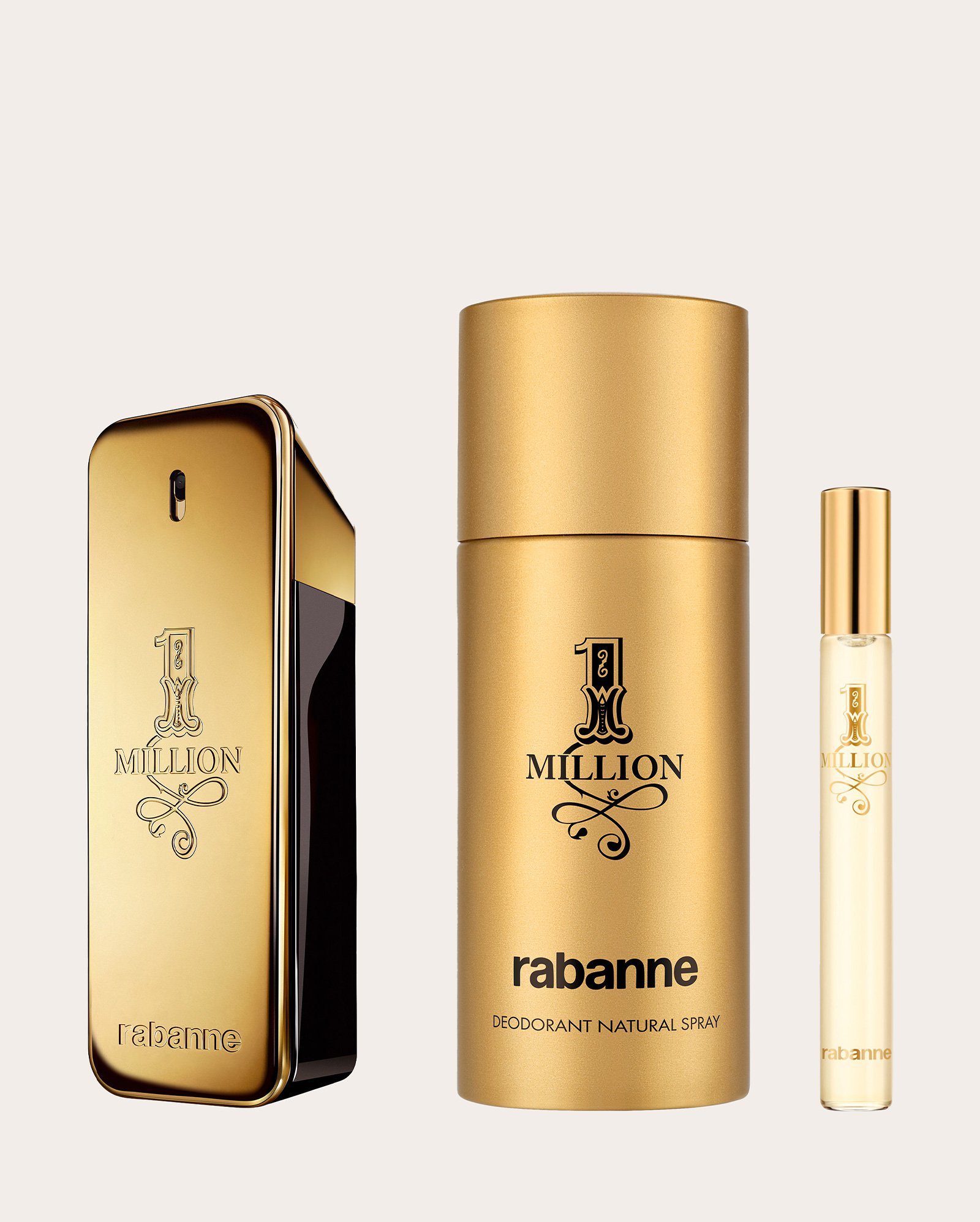 Kit perfume masculino 1 Million EDT 100ml + desodorante 150ml + travel spray 10ml | Rabanne
