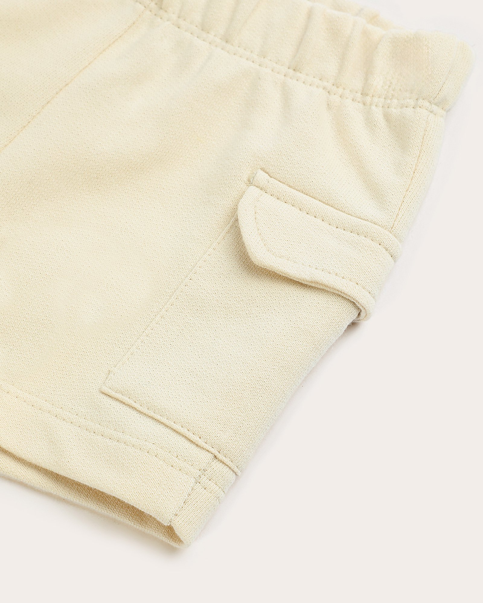 Short bebê de moletom com cós elástico bege | Baby Way 