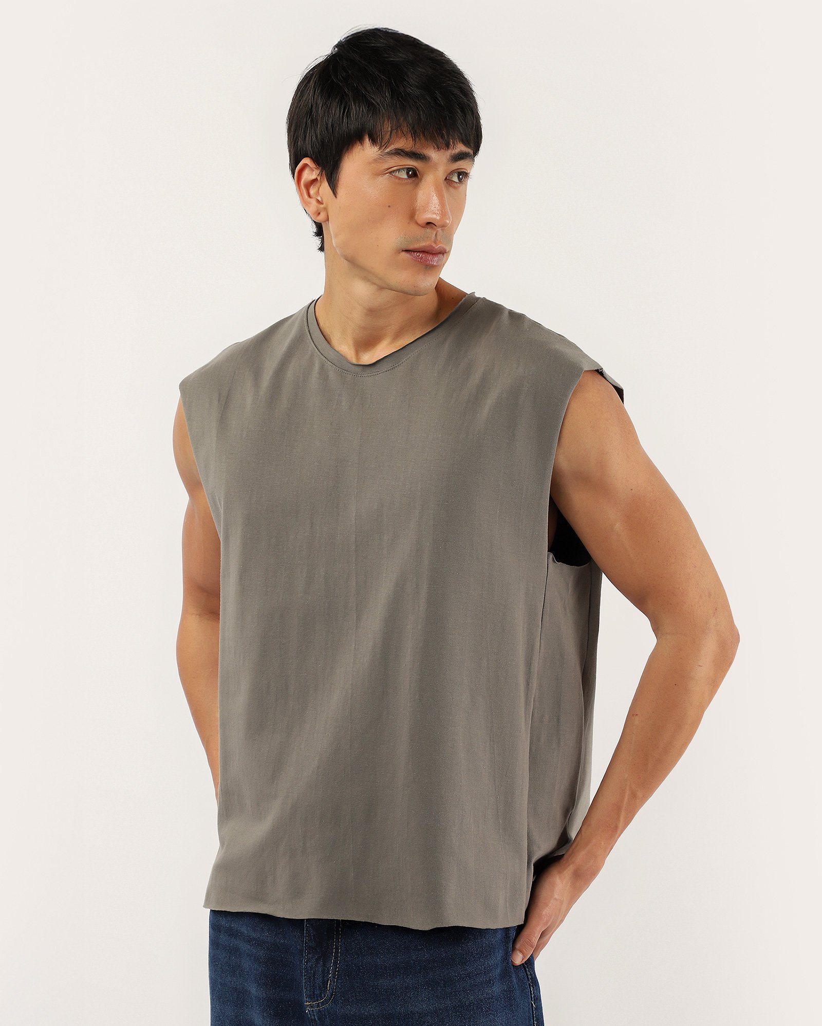 Regata masculina sleeveless cinza