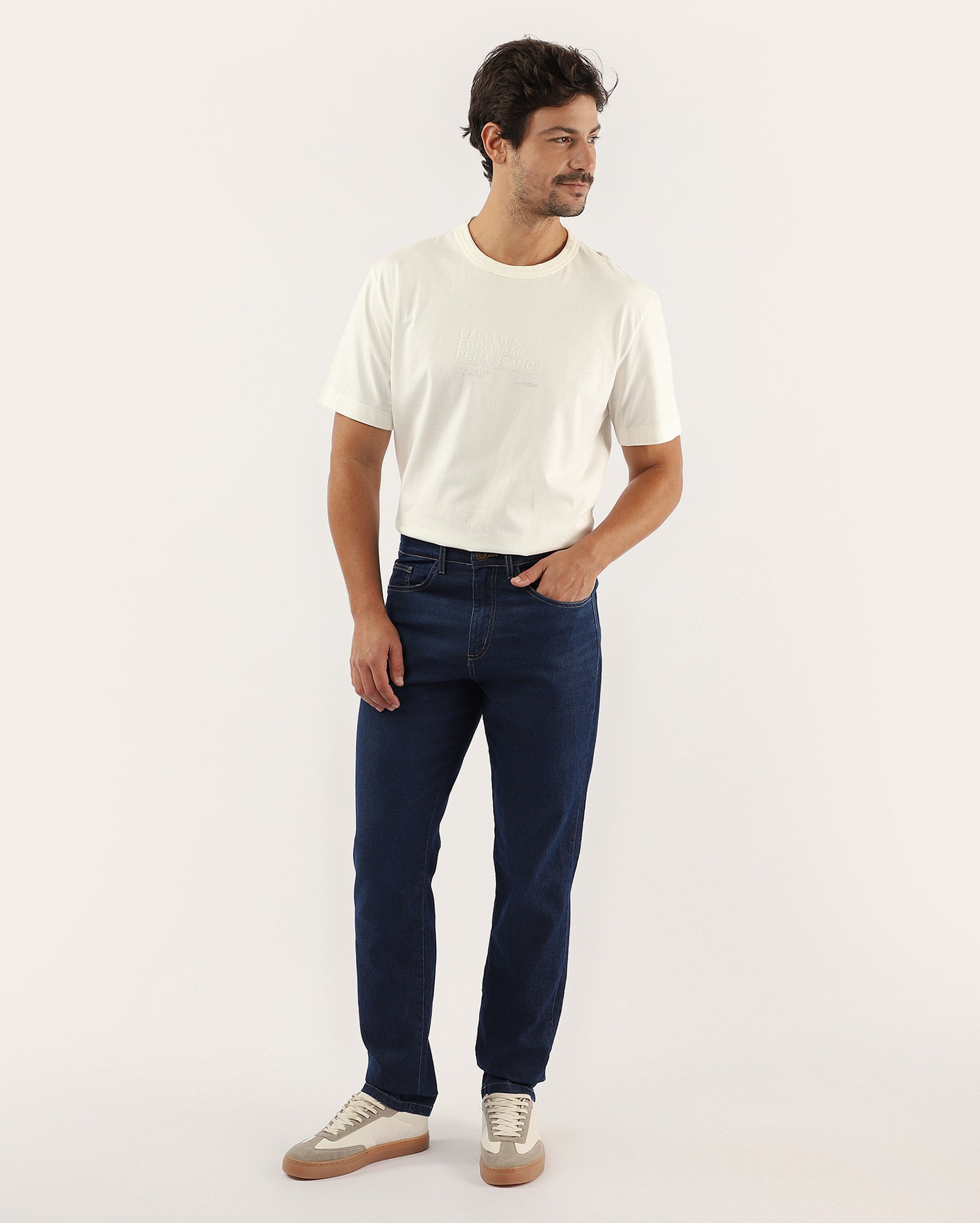 Calça jeans masculina slim com bolsos - Jeans Escuro | Pool Jeans