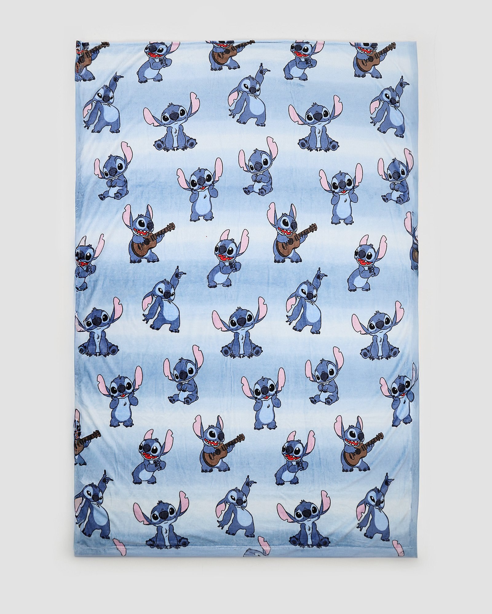 Manta solteiro flannel microfibra degradê Stitch azul | Casa Riachuelo