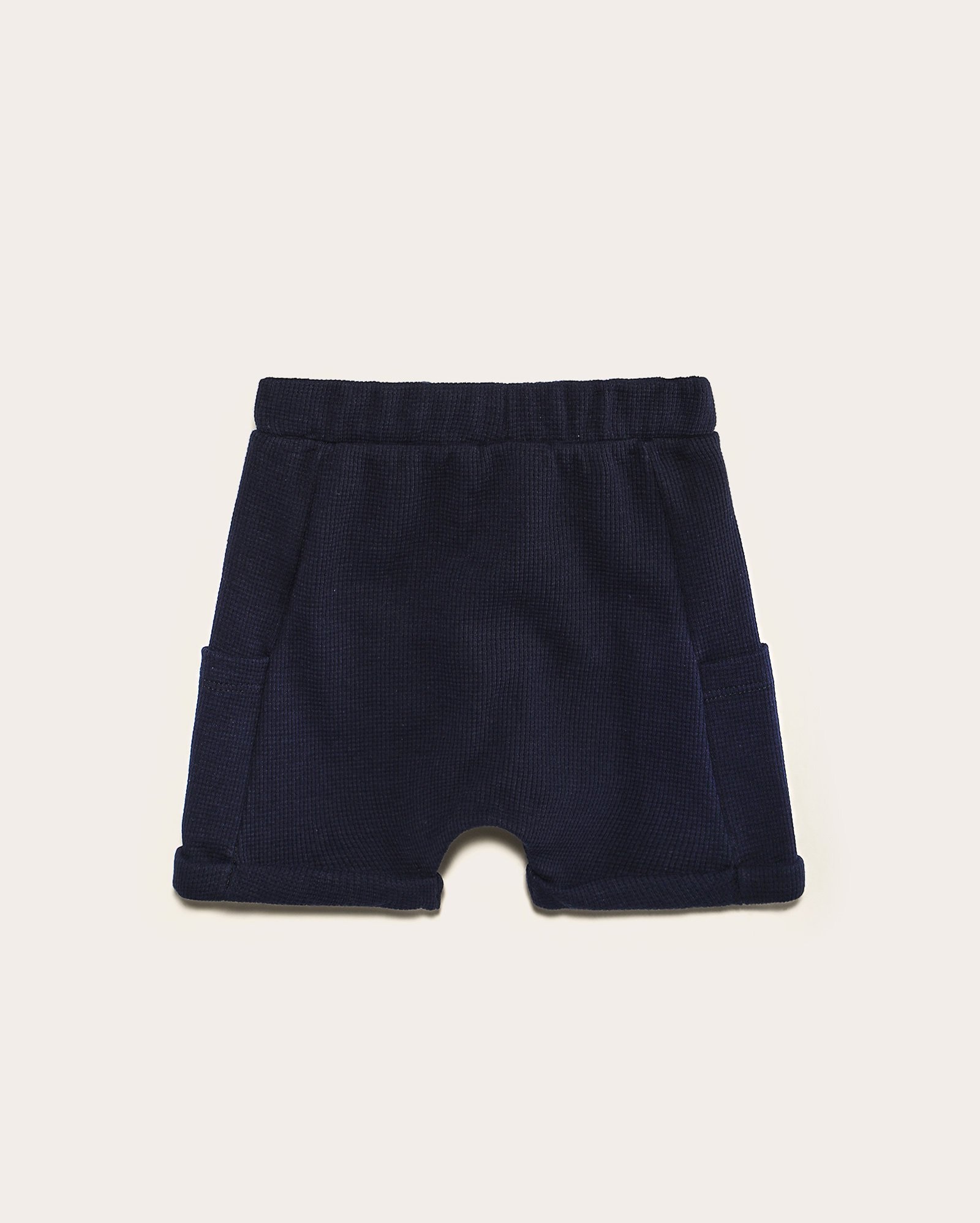 Short bebê texturizado com bolsos azul | Baby Way