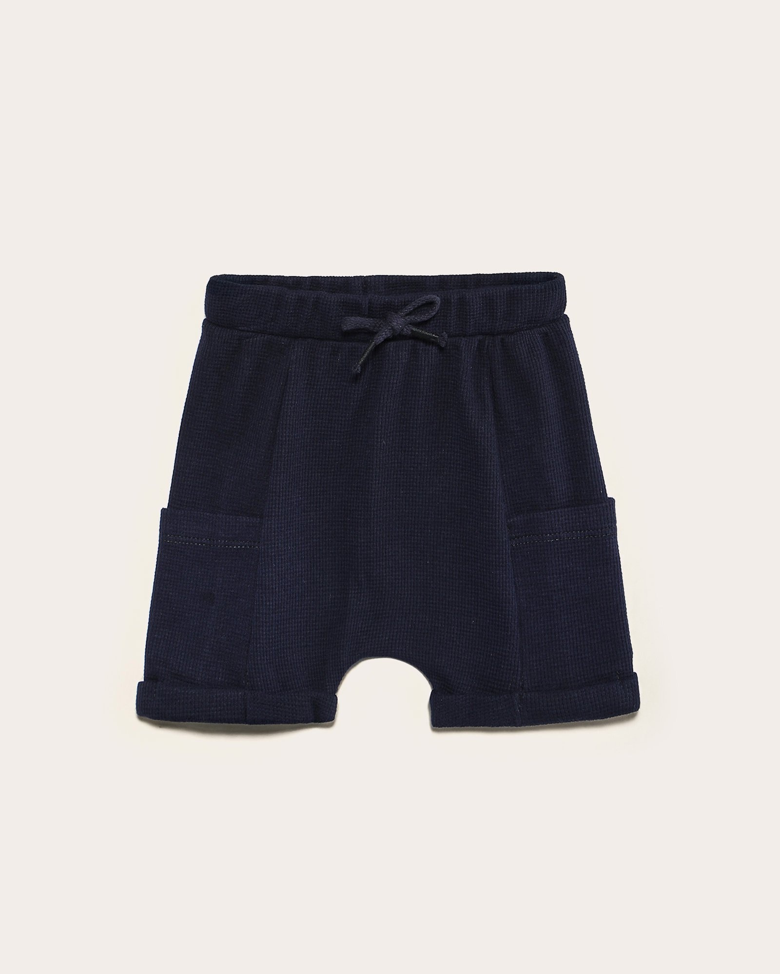Short bebê texturizado com bolsos azul | Baby Way