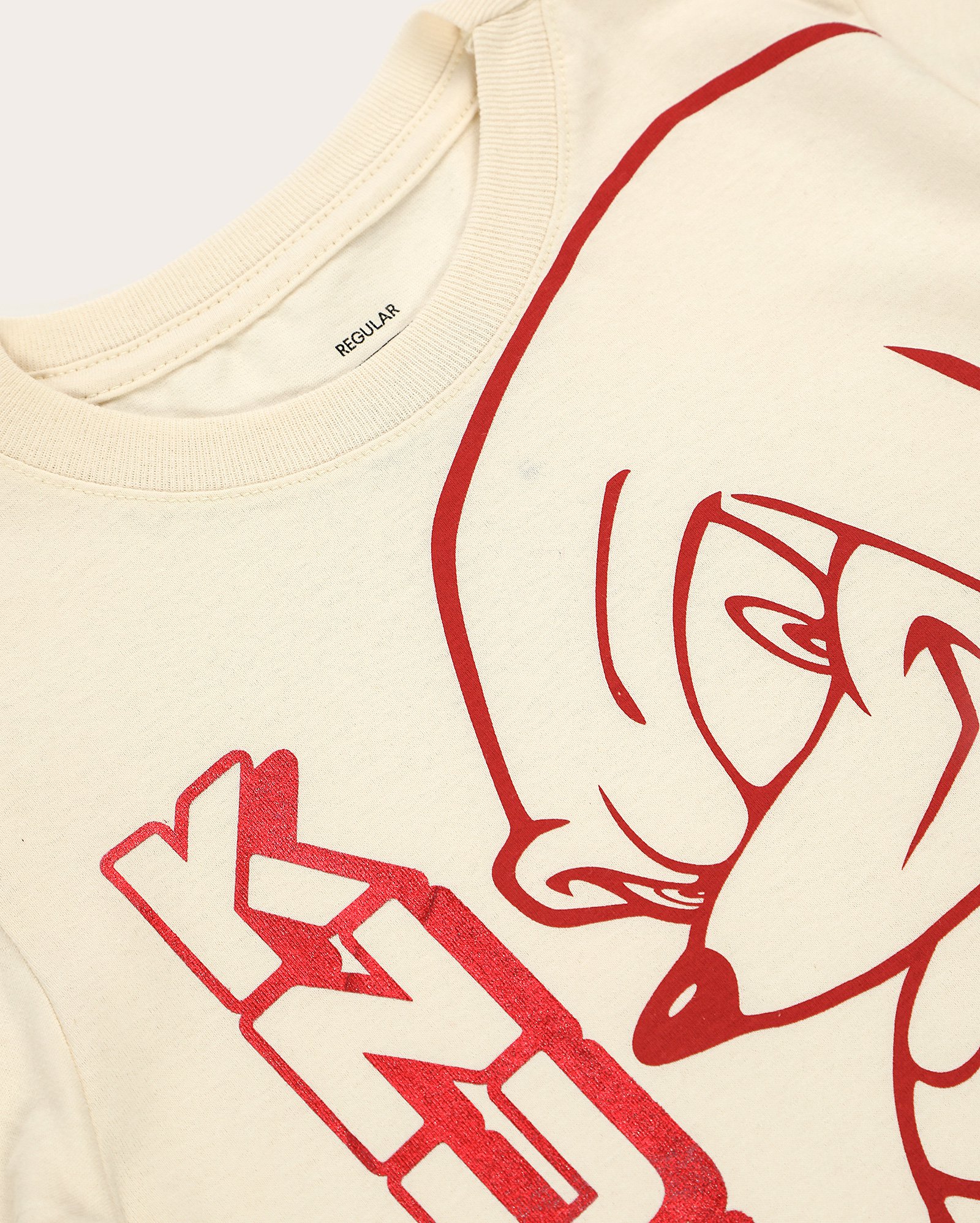 Camiseta infantil manga curta Knuckles 4-10A bege | SEGA