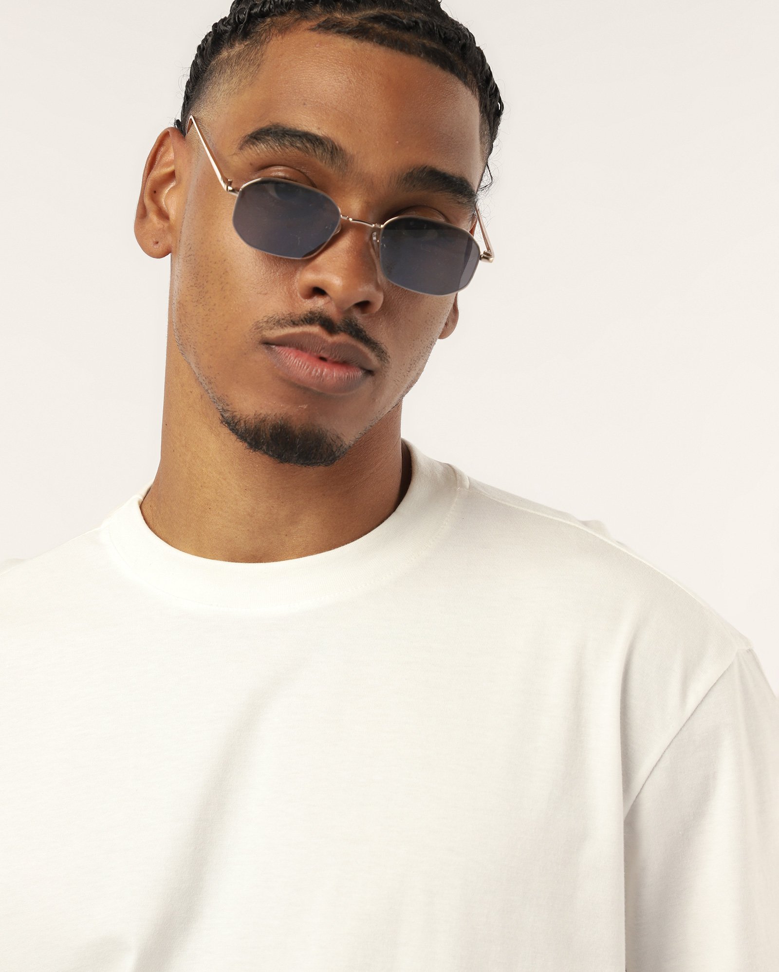Camiseta masculina boxy manga curta lisa - Branco