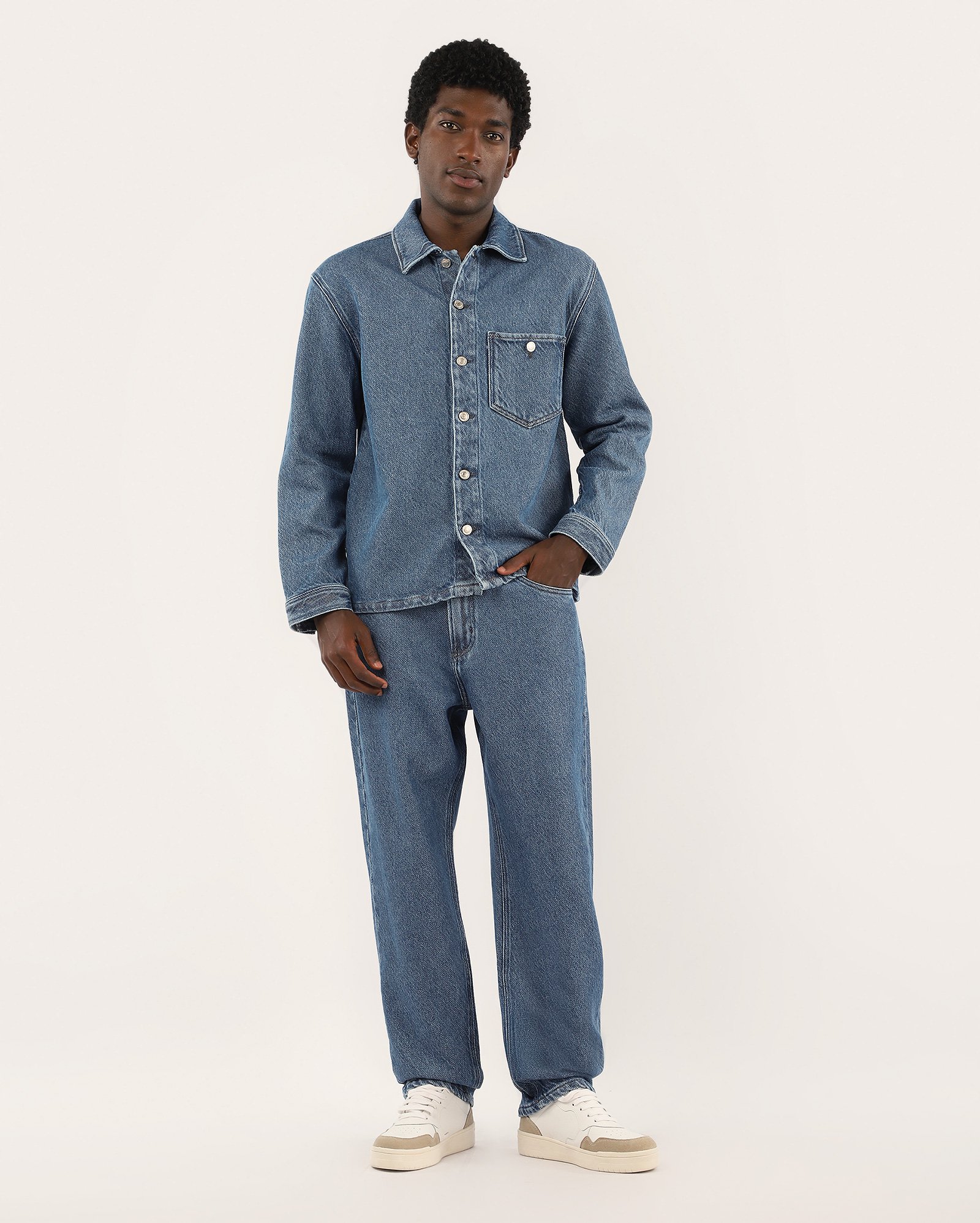 Shacket jeans masculina com bolso denim médio | Pool Jeans