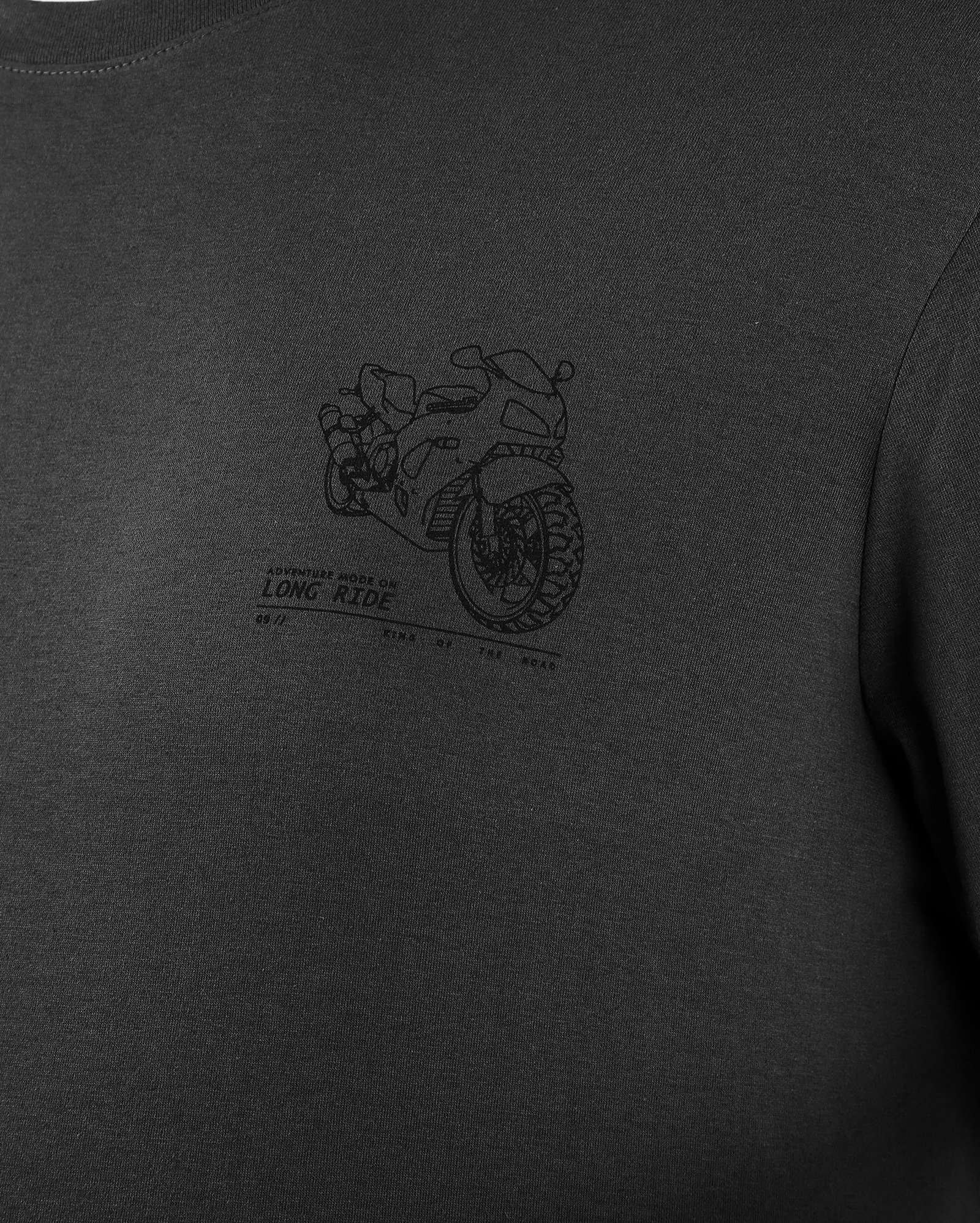 Camiseta plus size masculina Long Ride - cinza