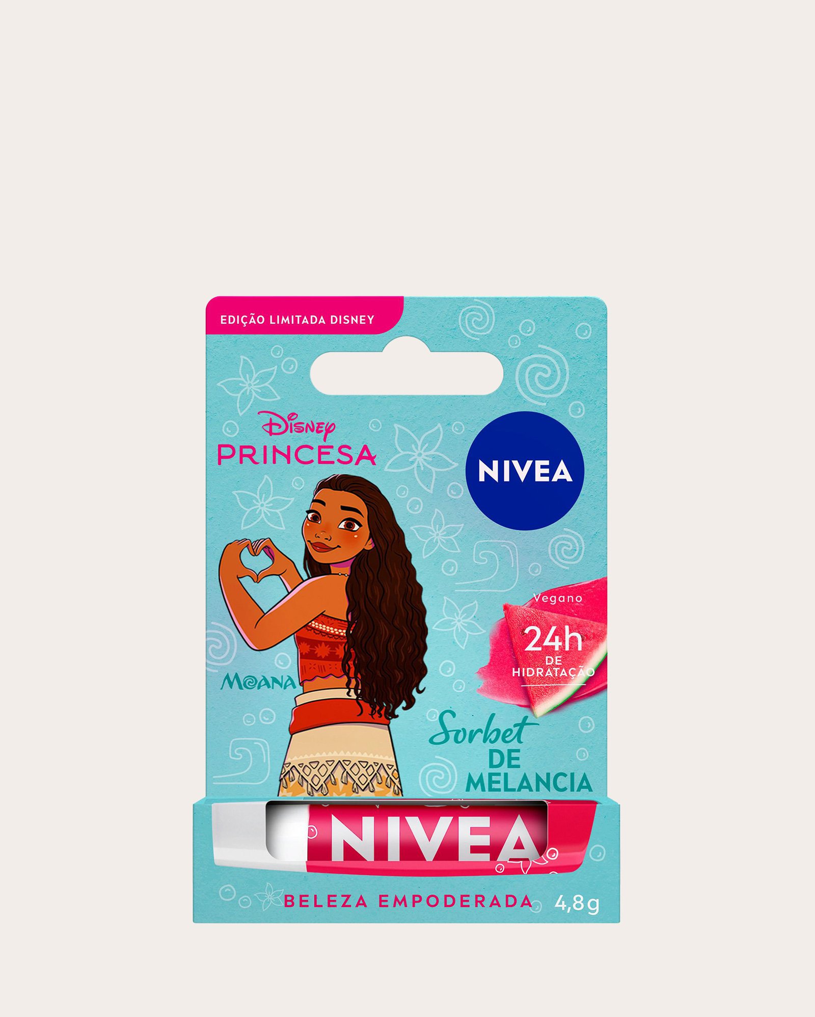 Hidratante Labial Sorbet de Melancia Ed. Limitada Moana Disney® Princesa 4,8g | Nivea