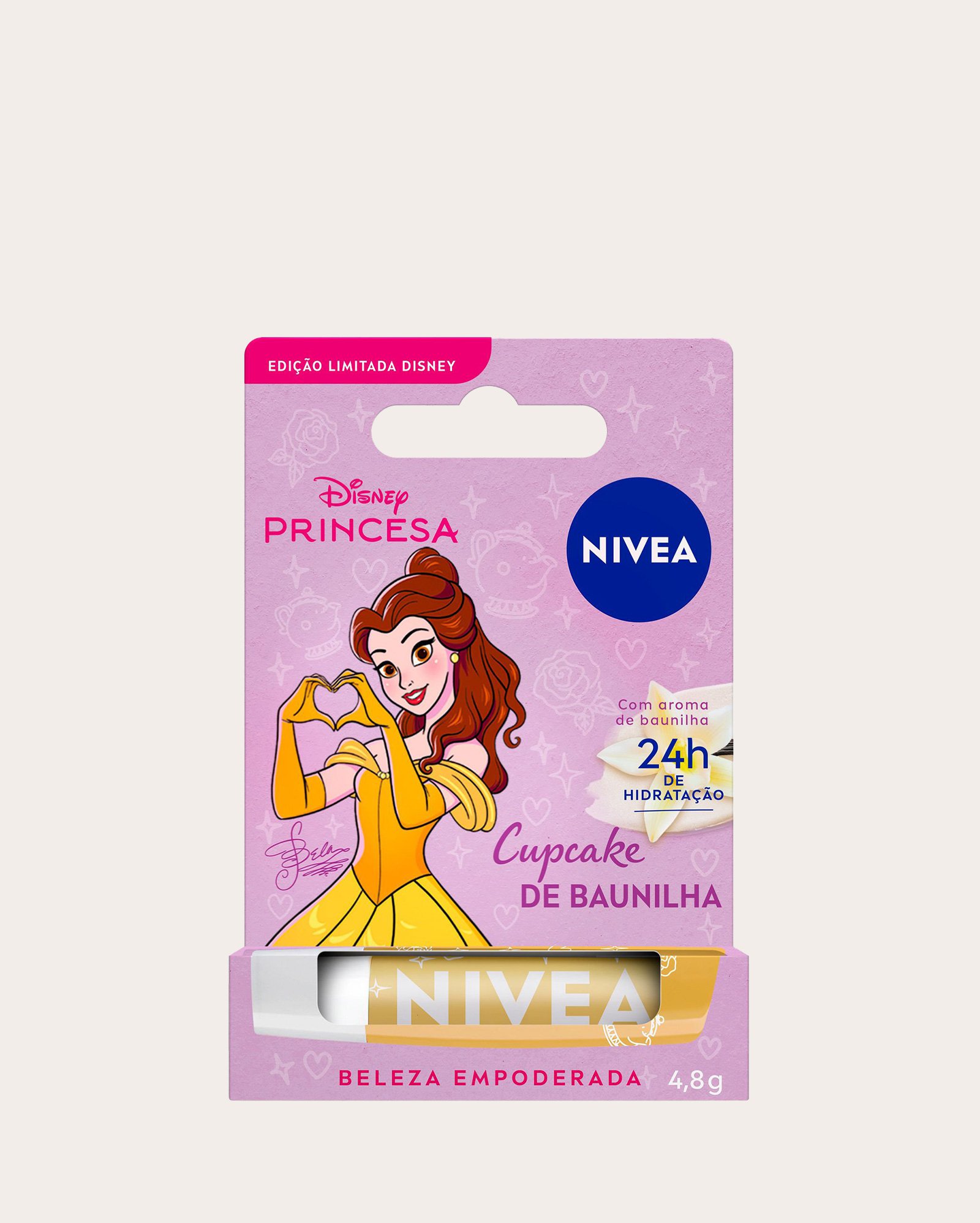 Hidratante Labial Cupcake de Baunilha Ed. Limitada Bela Disney® Princesa 4,8g | Nivea
