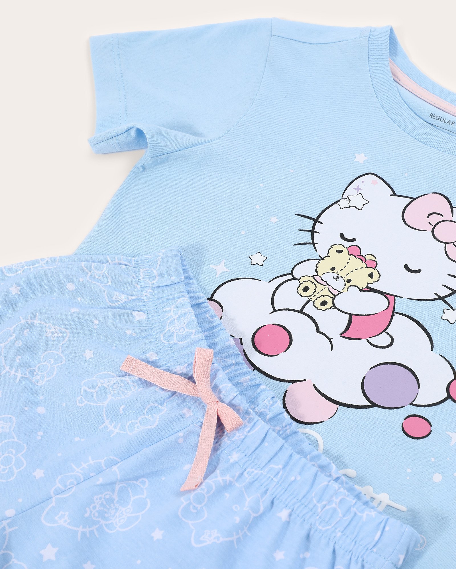 Riachuelo | Pijama curto infantojuvenil Hello Kitty 6-14A azul