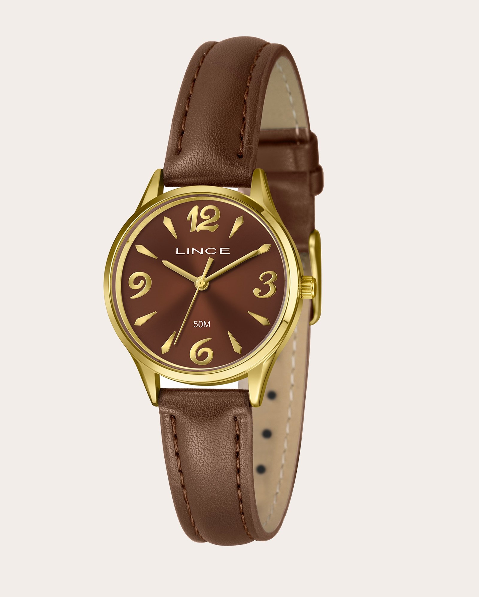 Relógio analógico feminino LRCH211L30N2NX marrom | Lince
