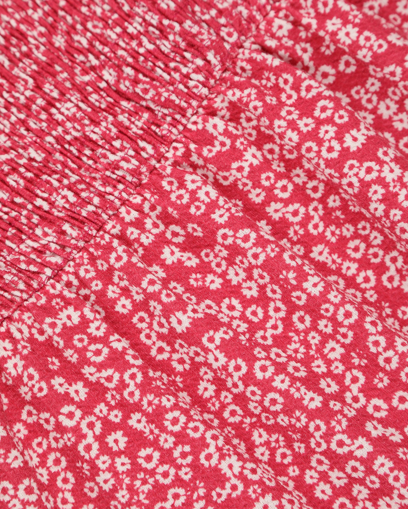 Vestido midi juvenil estampado floral vermelho