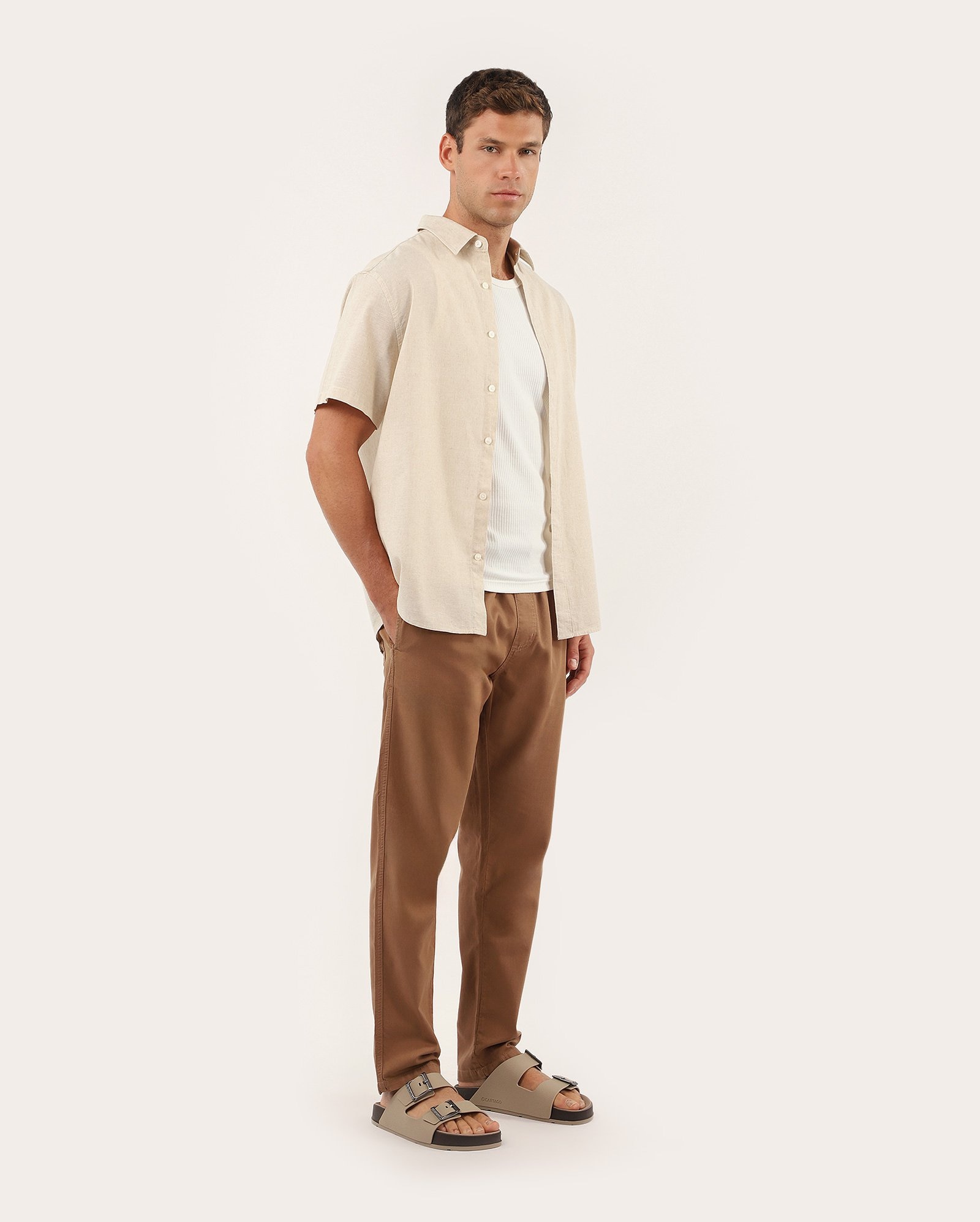 Calça sarja masculina jogger - marrom | Pool Jeans