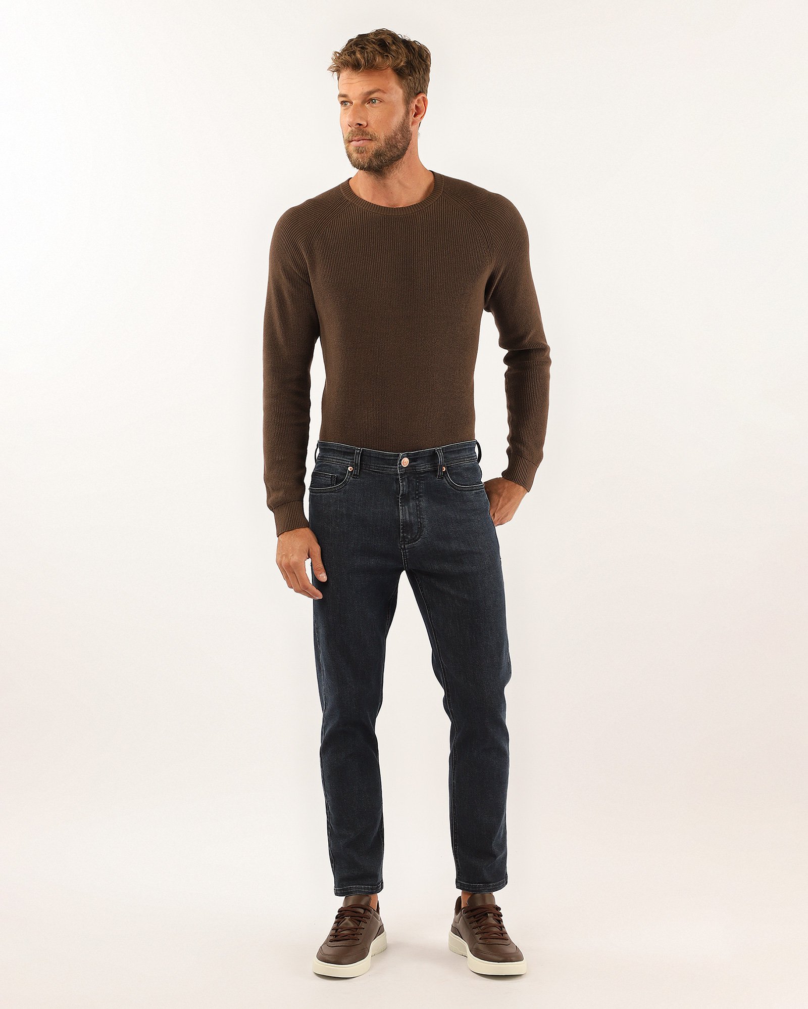Calça jeans masculina tapered denim escuro | Pool Jeans
