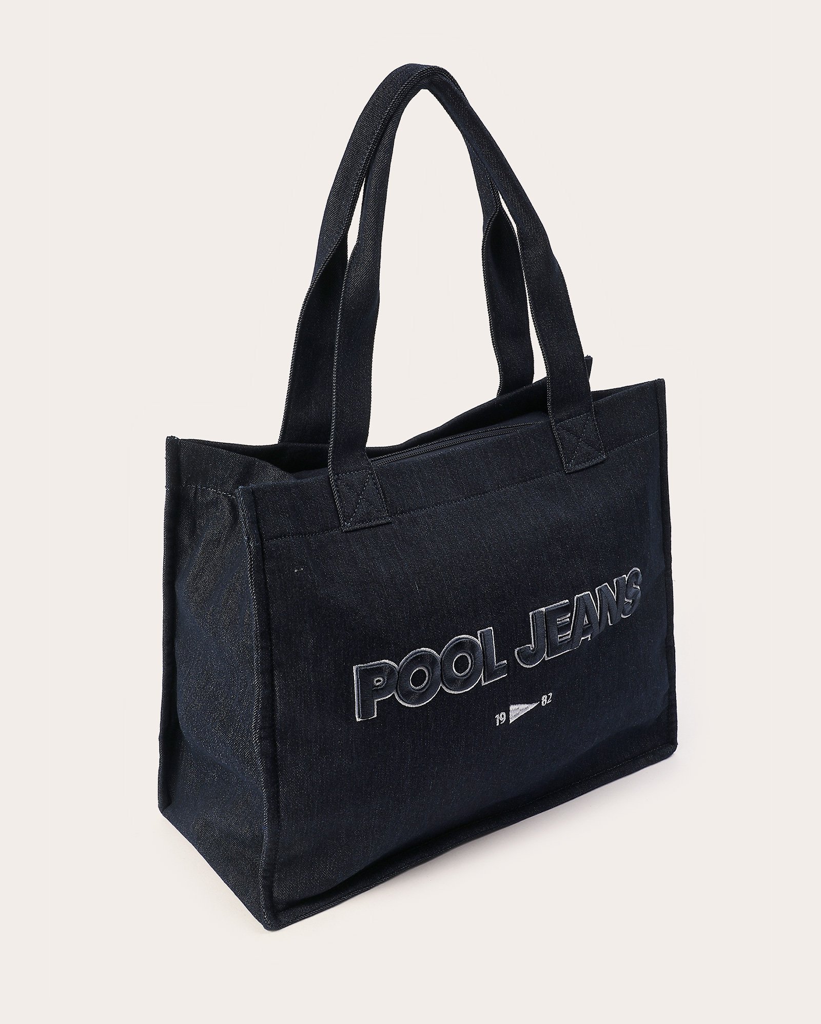 Bolsa jeans G tote com alça fixa - Jeans Clássico Escuro | Pool Jeans