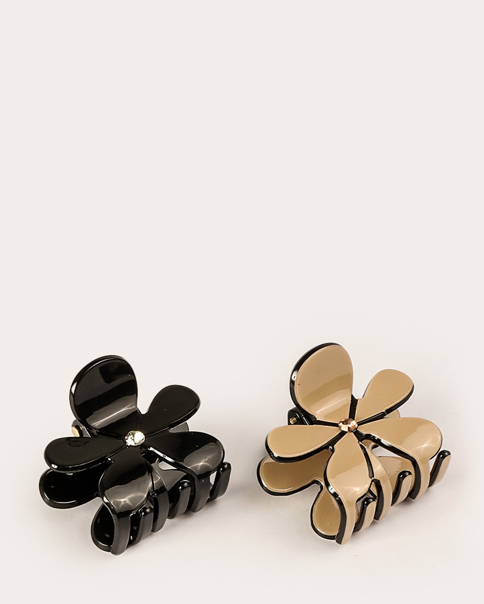 Kit piranha de cabelo 2 peças flor com pedraria multicor