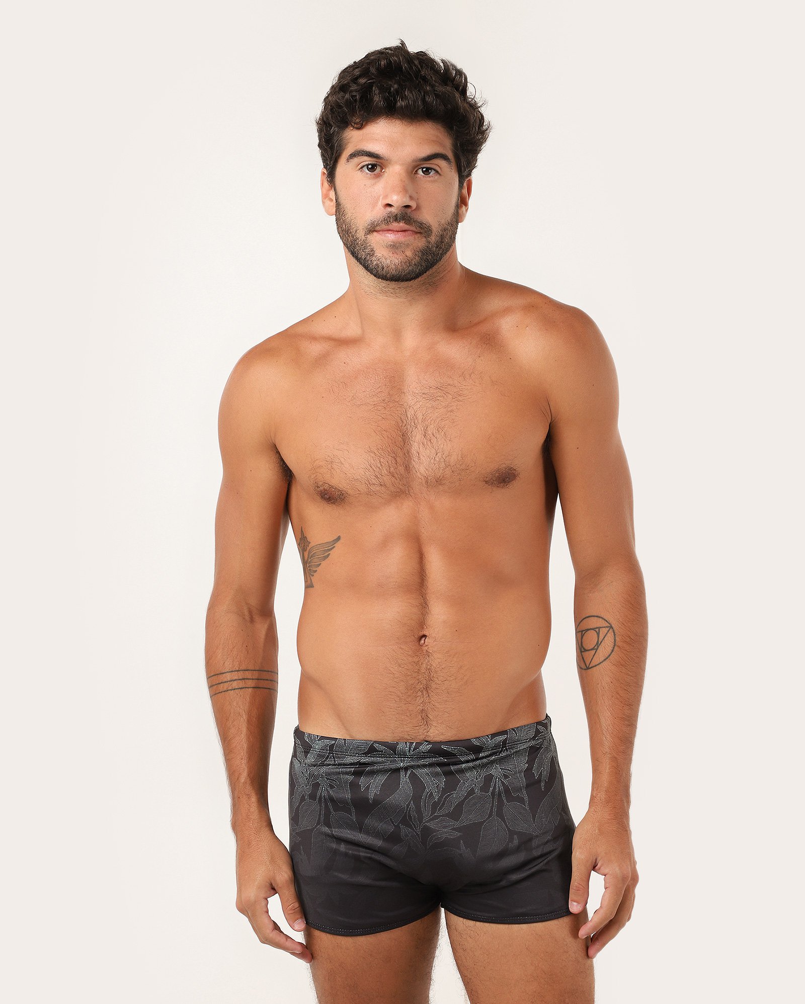 Sunga boxer folhagens degradê preta | Pool