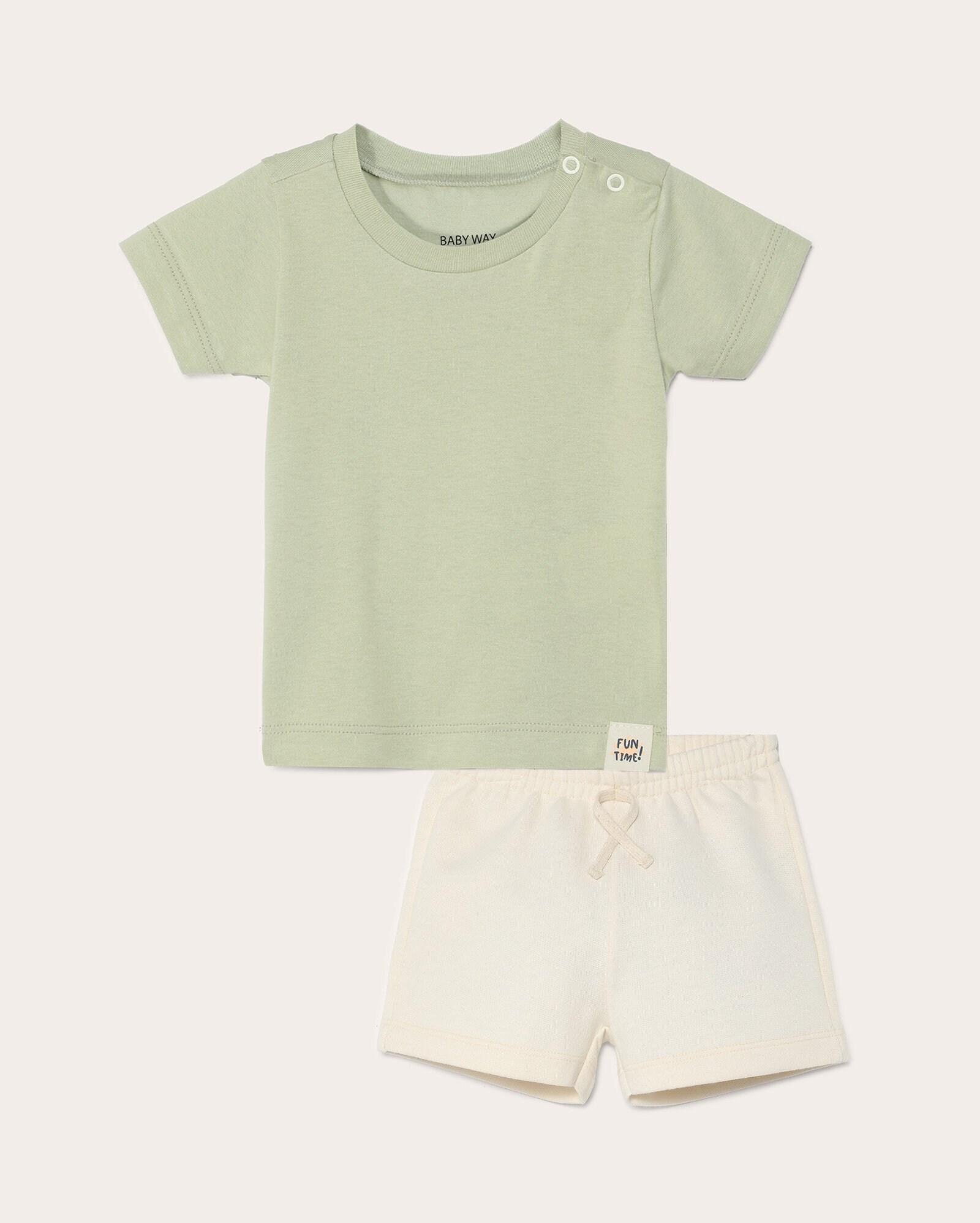 Conjunto curto de bebê 2 peças fun time multicor