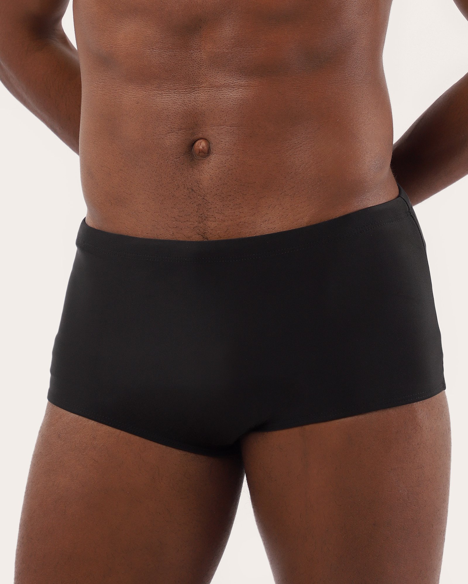 Sunga boxer com cordão lisa preta