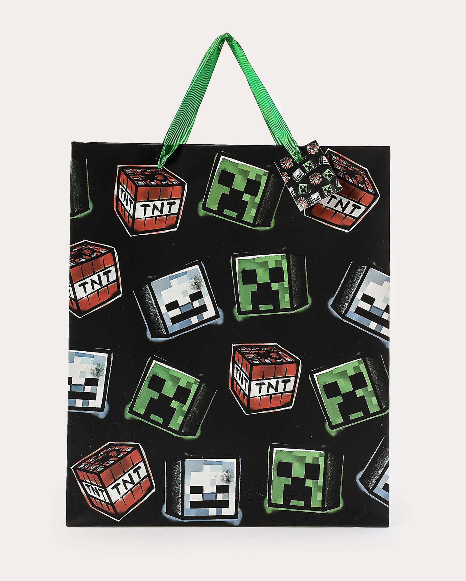 Sacola de presente M creeper preta | Minecraft
