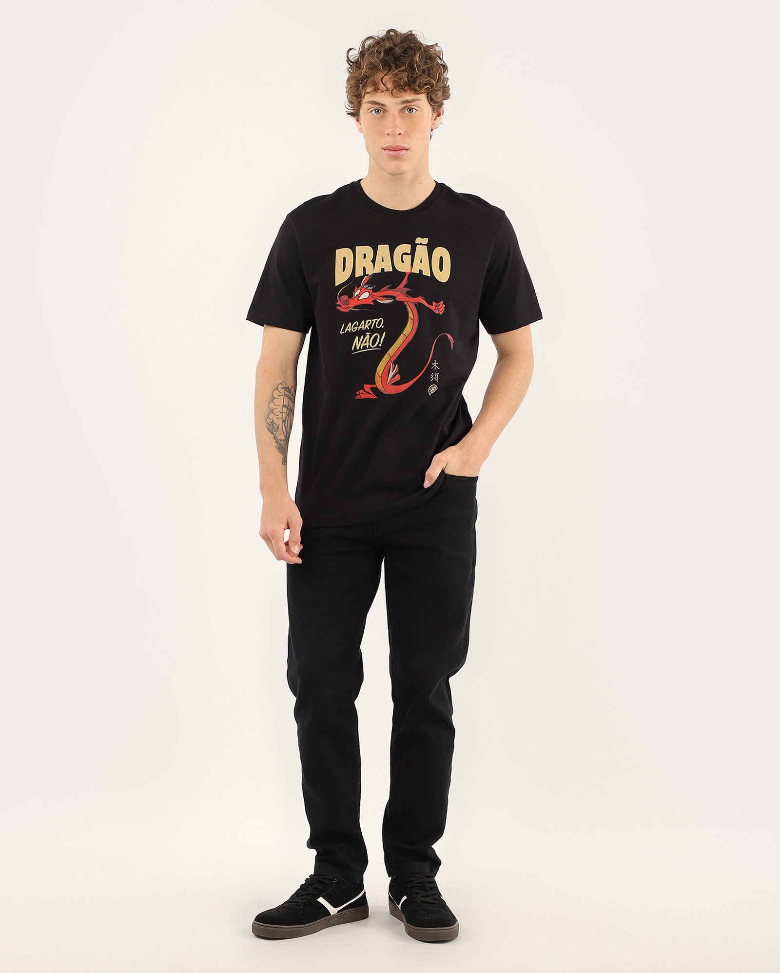 Camiseta masculina Dragão preto | FANLAB