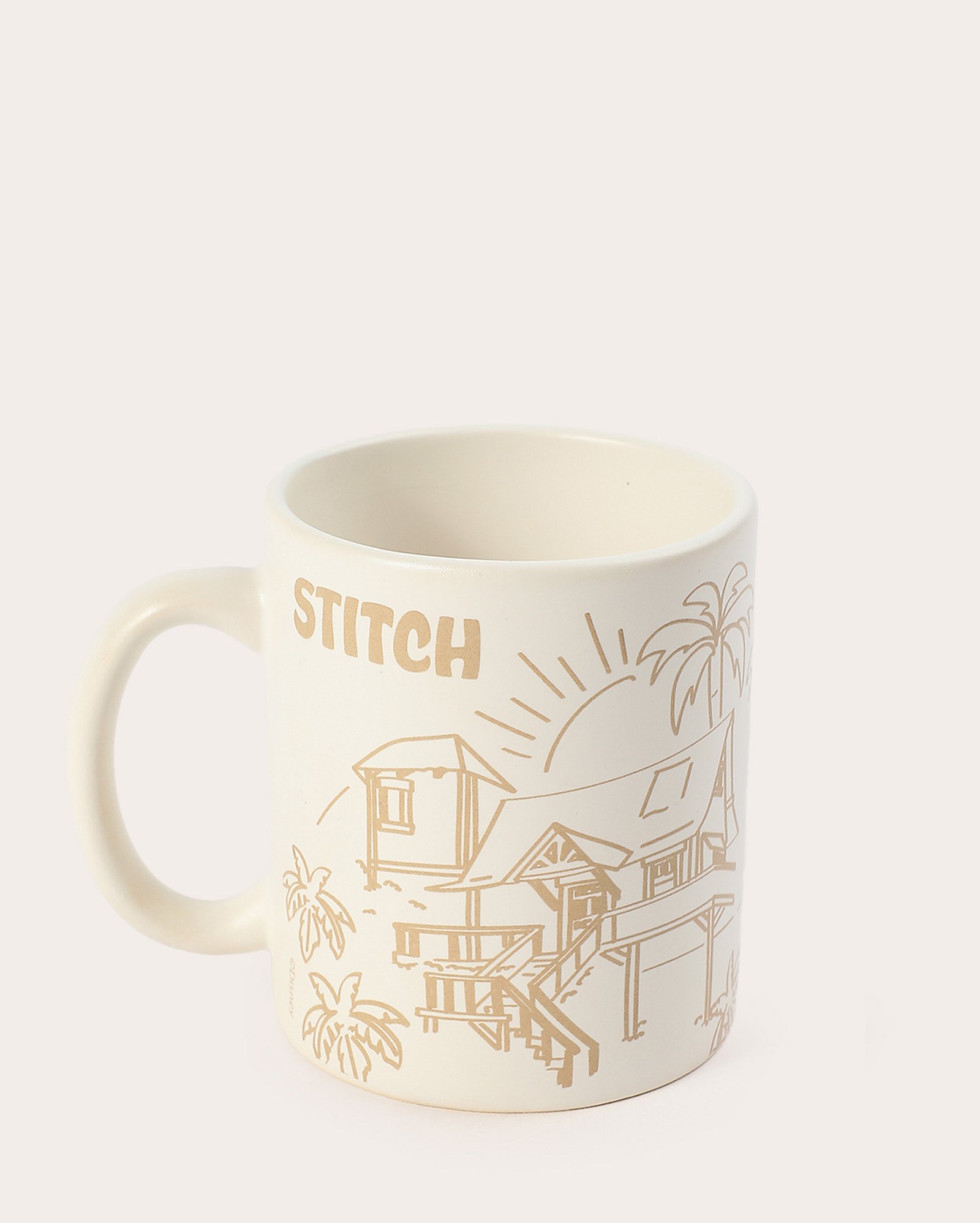 Caneca de cerâmica Aloha Stitch Disney 300ml bege | Disney