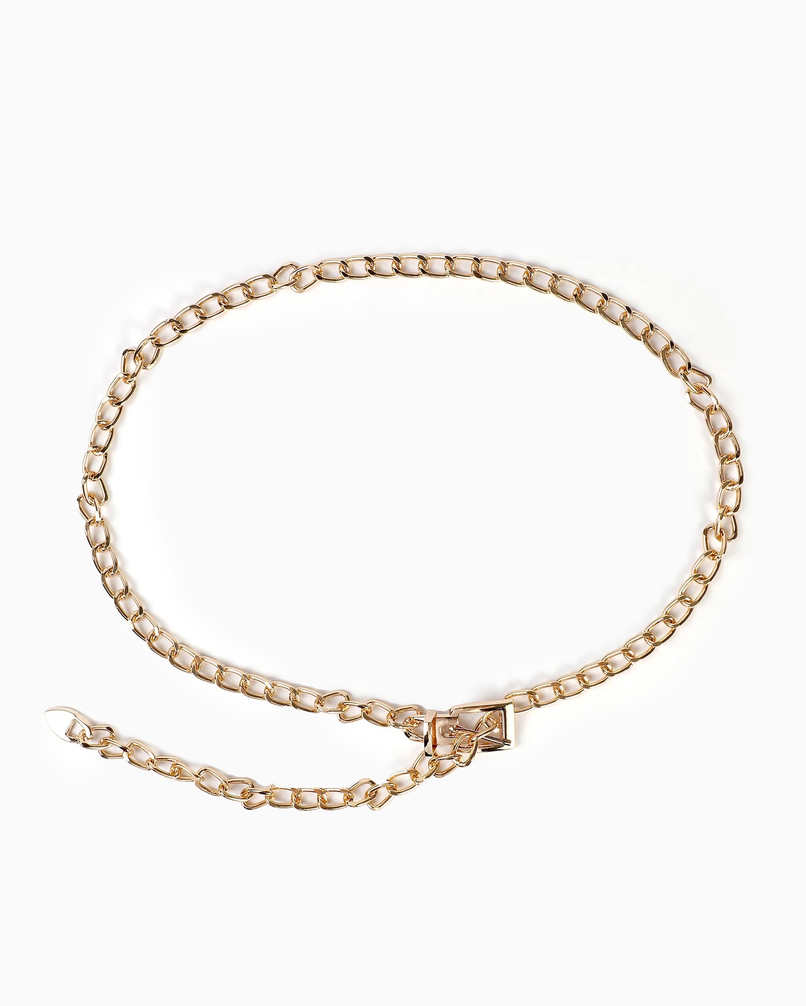 Cinto feminino corrente de fivela em metal - Dourado
