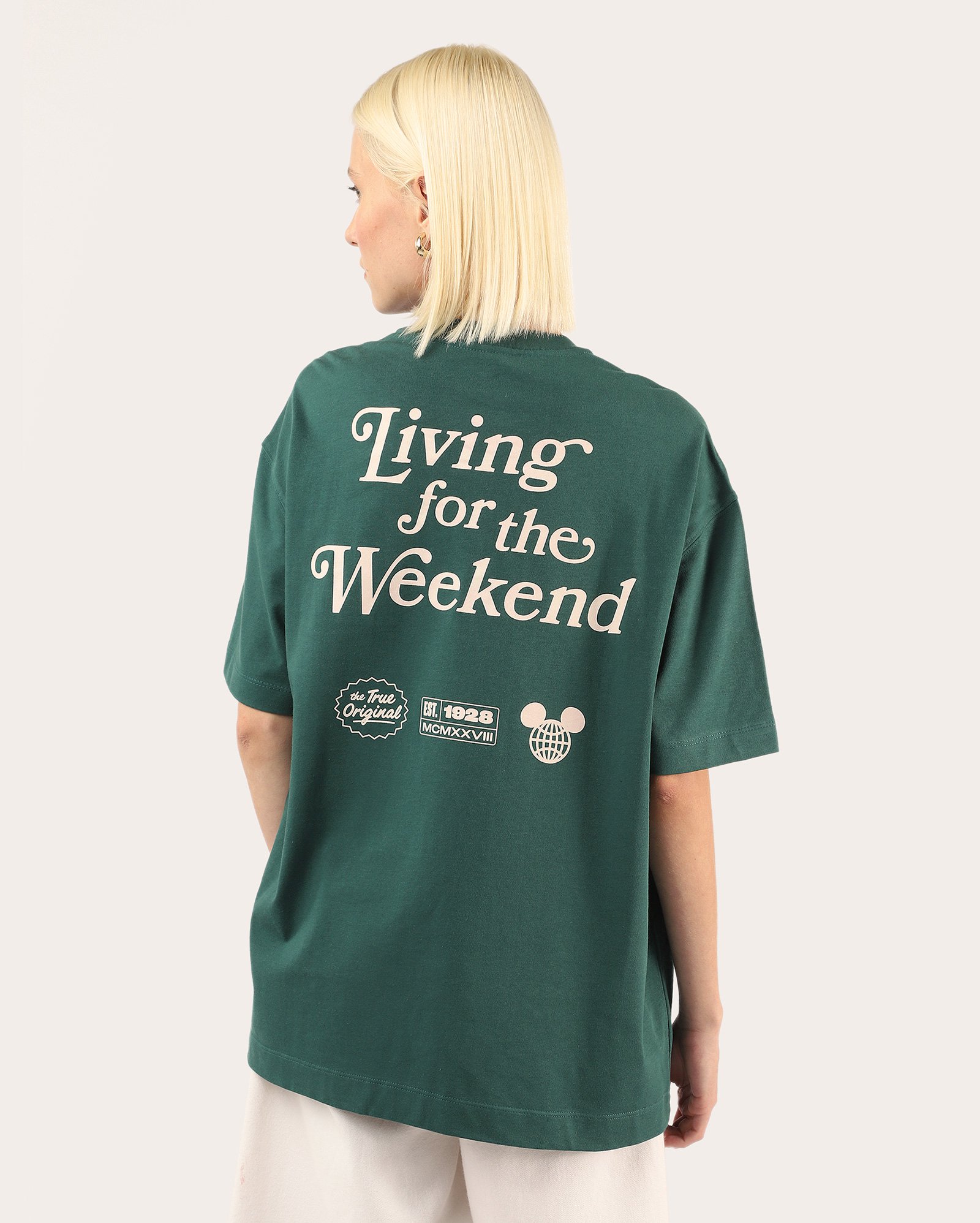 Camiseta feminina oversized Mickey Mouse - verde | FANLAB