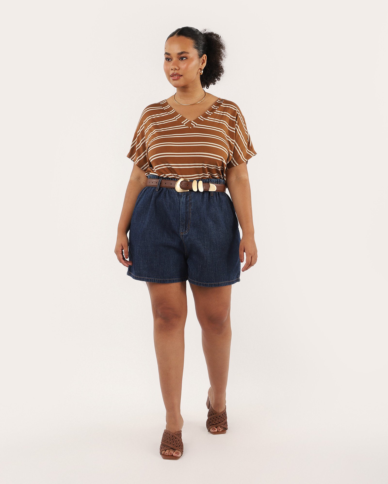 Short jeans plus size feminino baggy - denim médio | Pool Jeans