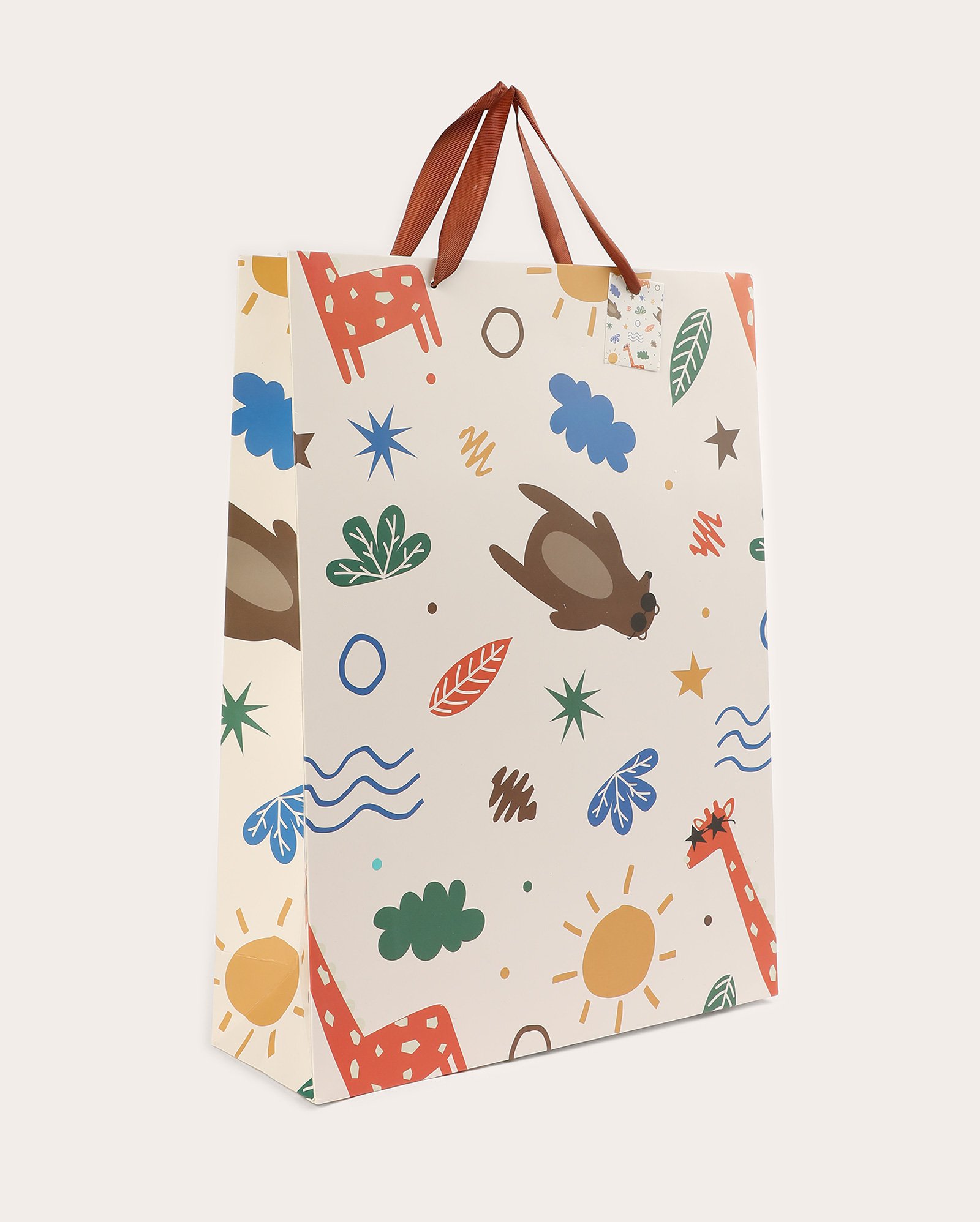 Sacola de presente G animais off-white