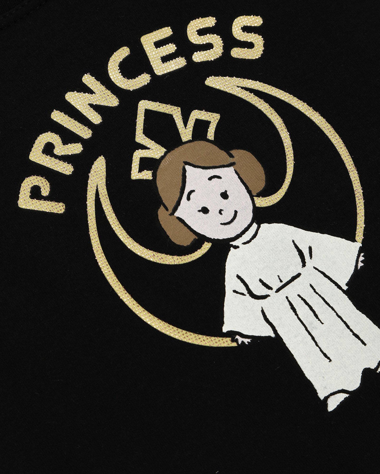 Vestido infantil reto Princesa Leia 2-8A preto | FANLAB