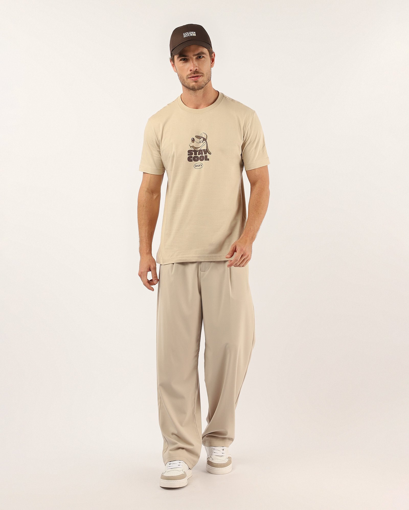 Camiseta masculina regular stay cool Pateta - bege | FANLAB