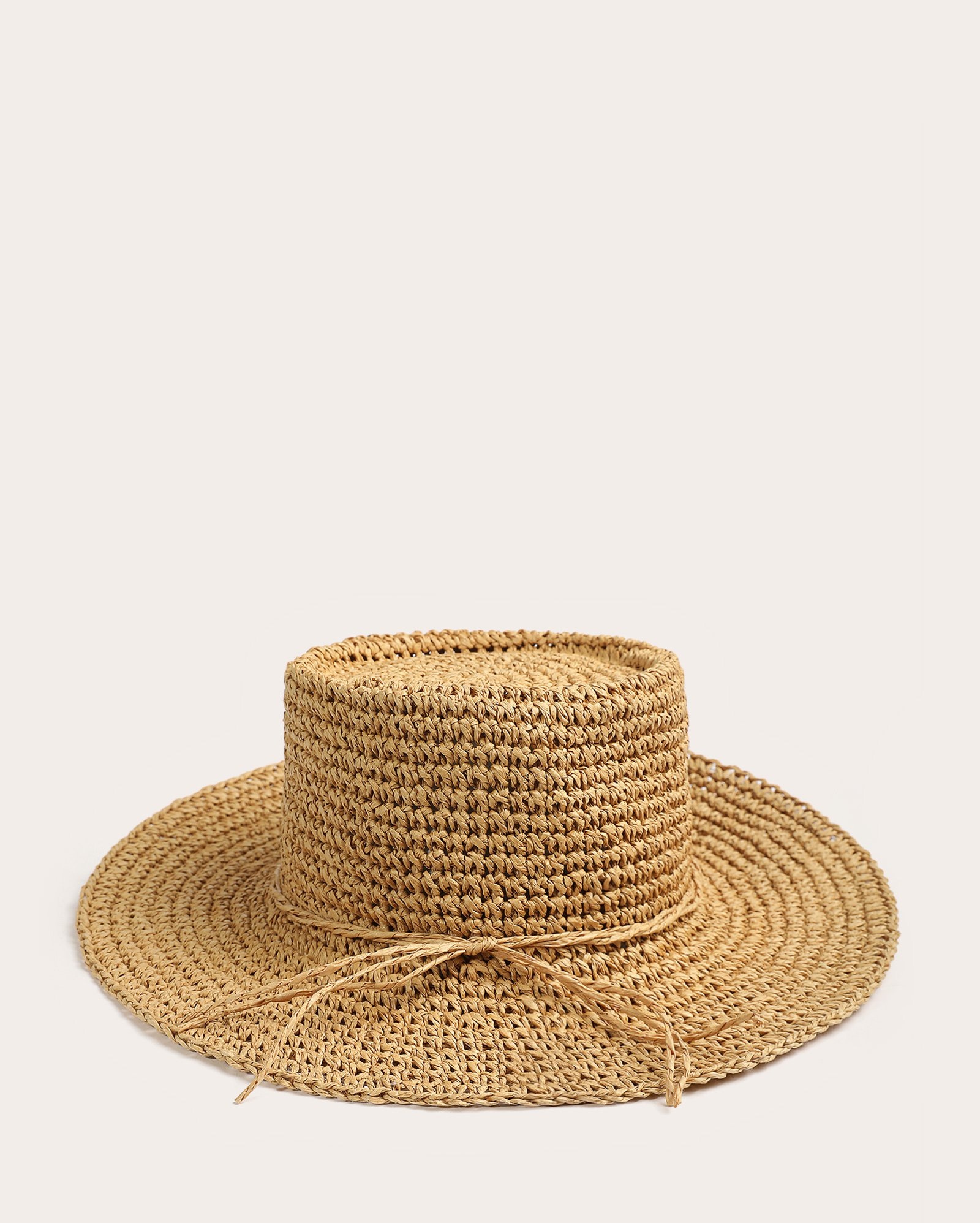 Chapéu feminino bucket de palha bege | Accessori