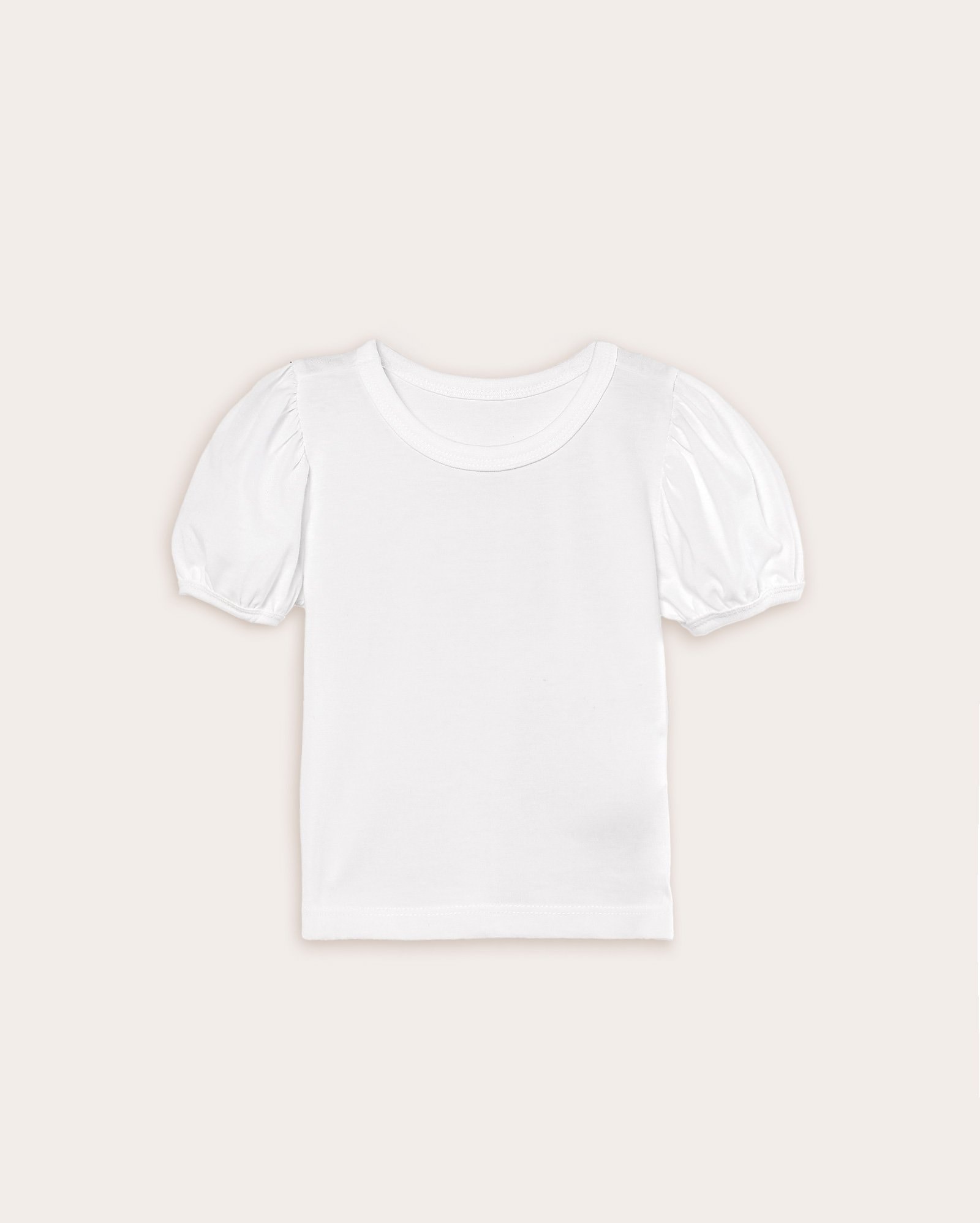 Camiseta infantil manga bufante 1-4A branca
