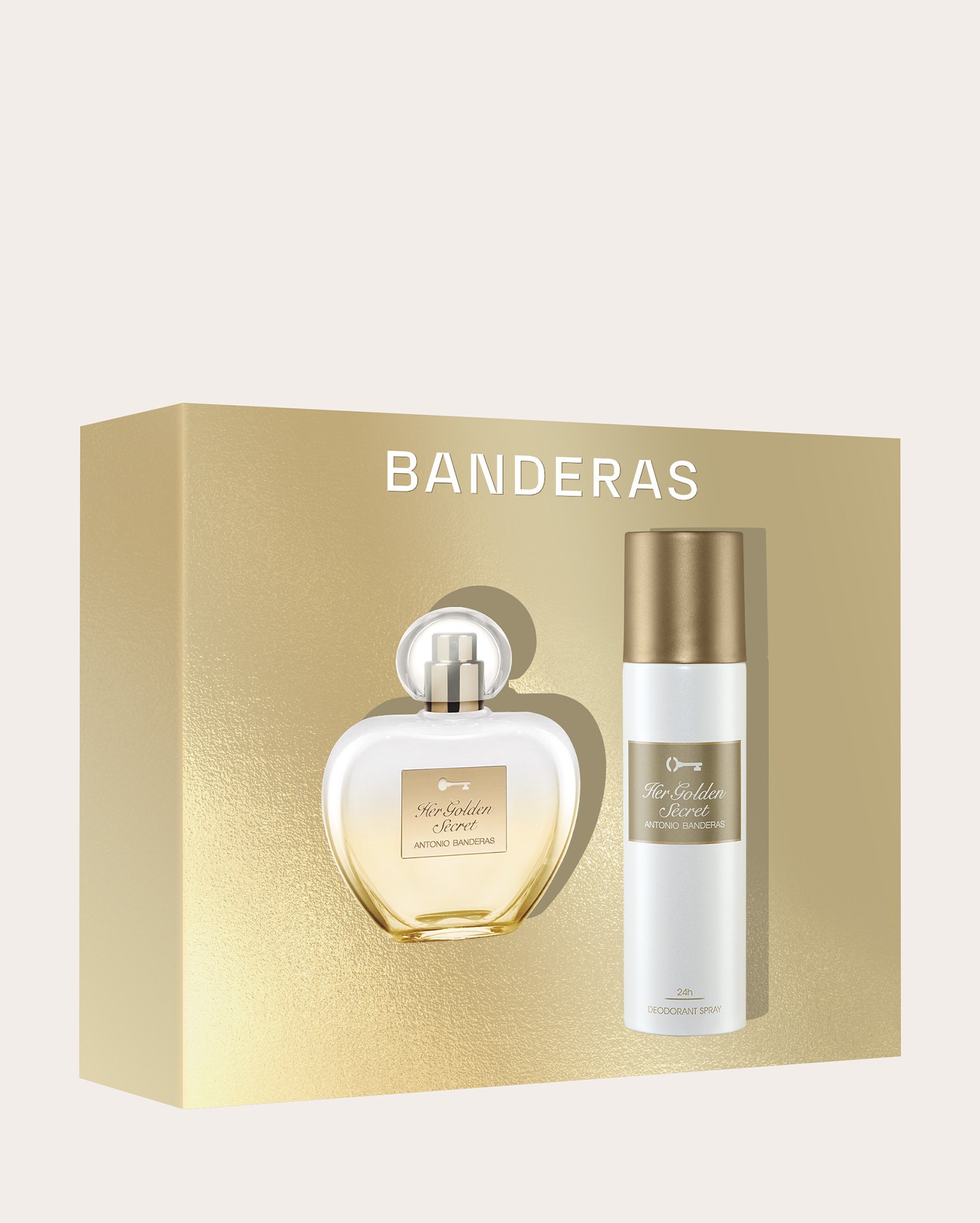 Kit perfume feminino Her Golden Secret EDT 80ml + desodorante spray 150ml | BANDERAS