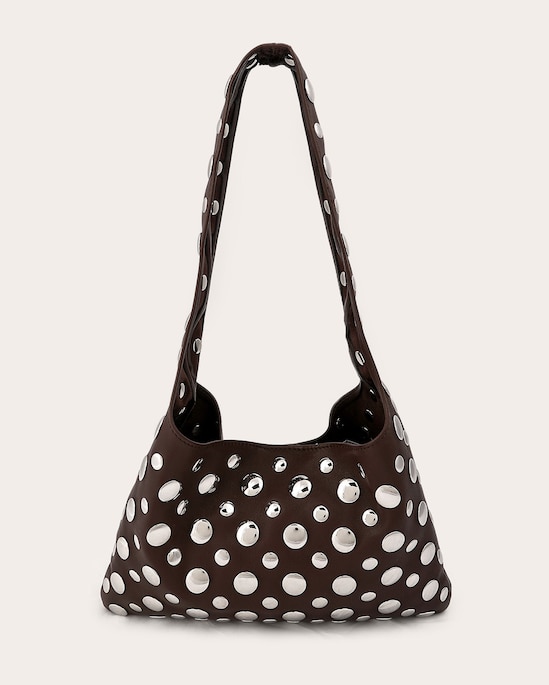 Bolsa feminina hobo com tachas