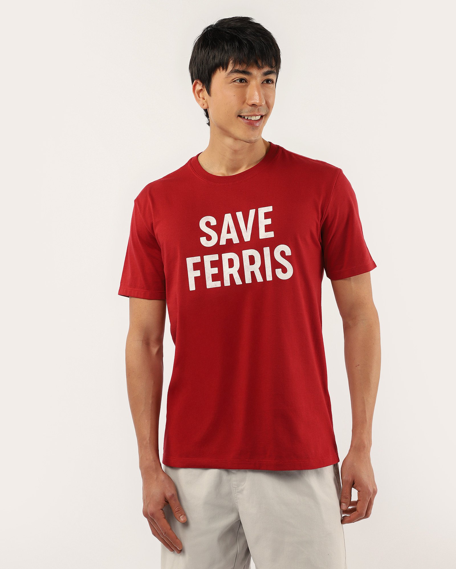 Camiseta masculina regular Save Ferris vermelha | FANLAB