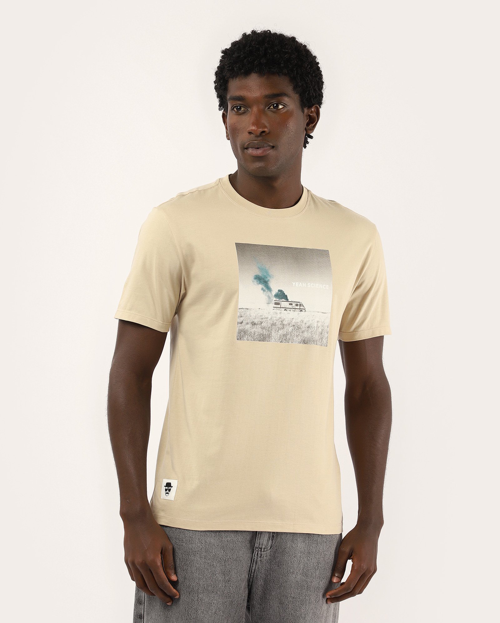 Camiseta masculina regular Breaking Bad bege | FANLAB