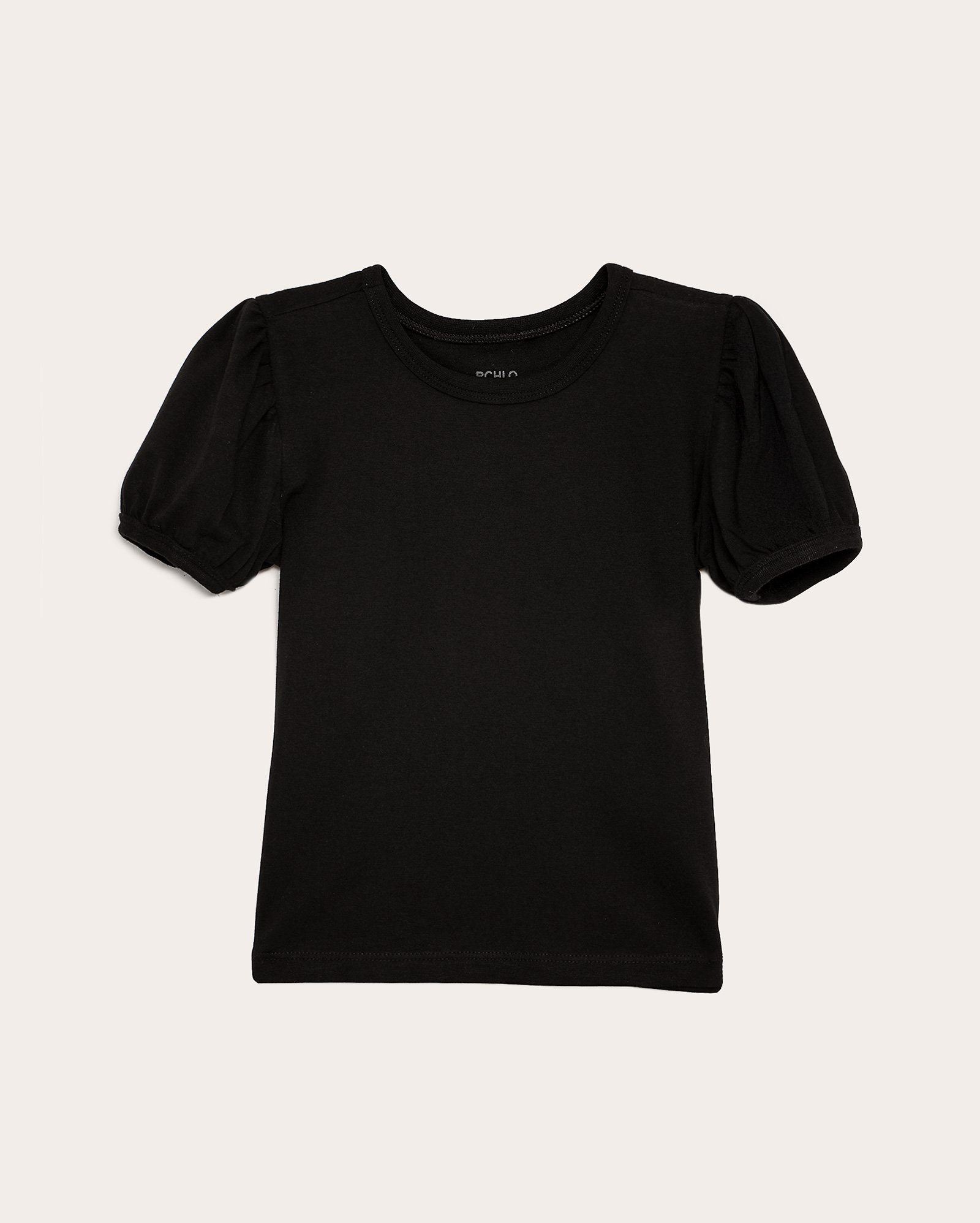 Camiseta infantil regular manga bufante 4-10A preta