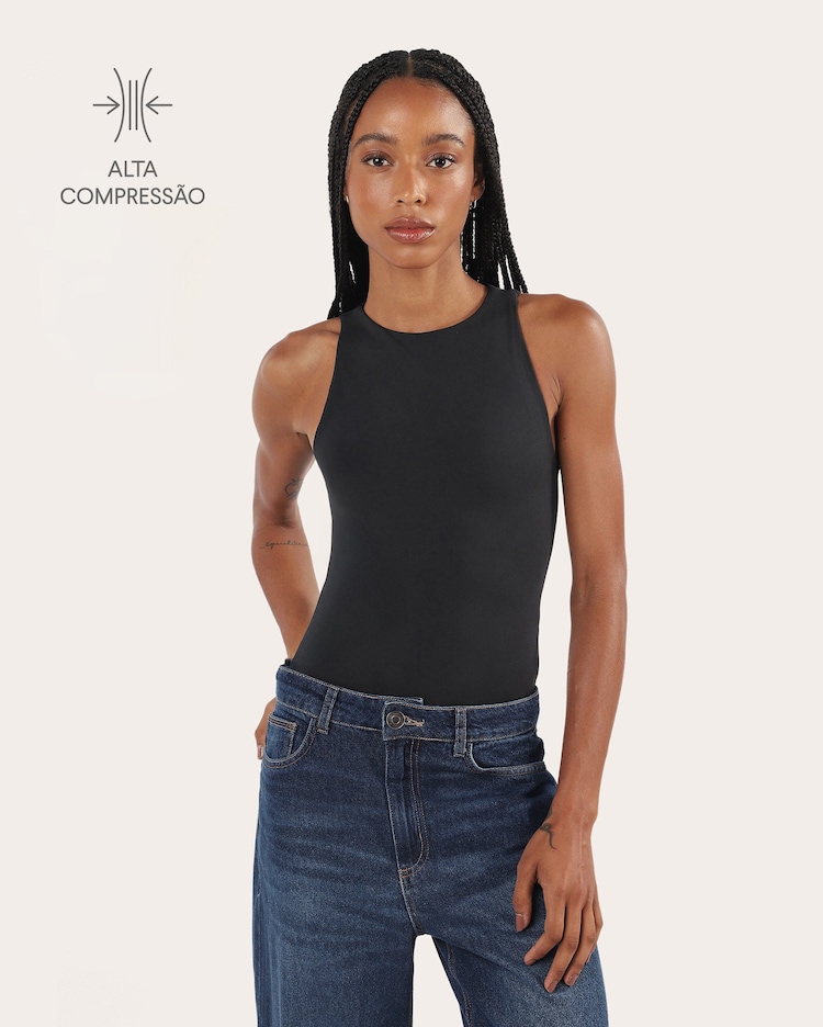 Riachuelo | Body feminino Curvify decote redondo - Preto