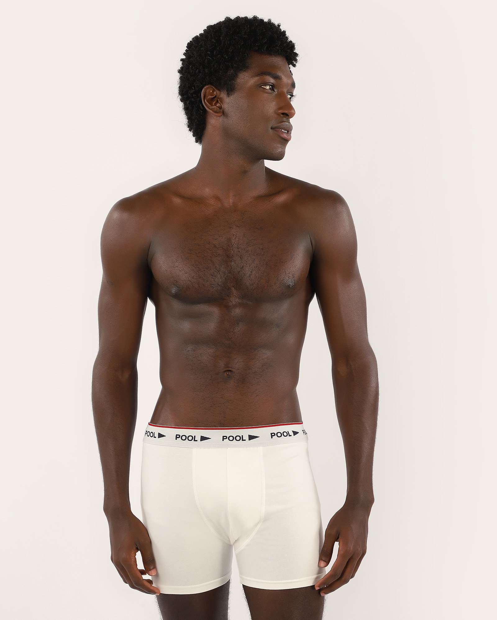 Cueca boxer cós elástico estampado - Branco