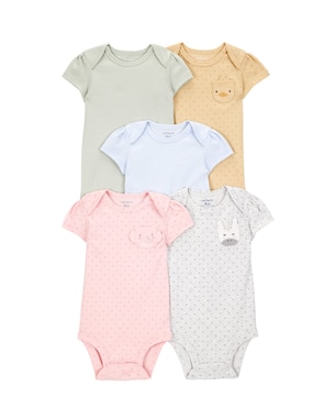 Kit body bebê 5 peças poá e bichinhos multicor | Carter's