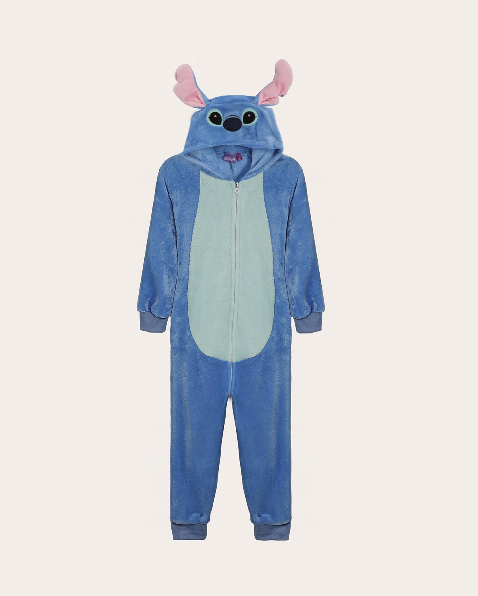 Macacão pijama bebê de fleece com capuz Stitch azul | FANLAB