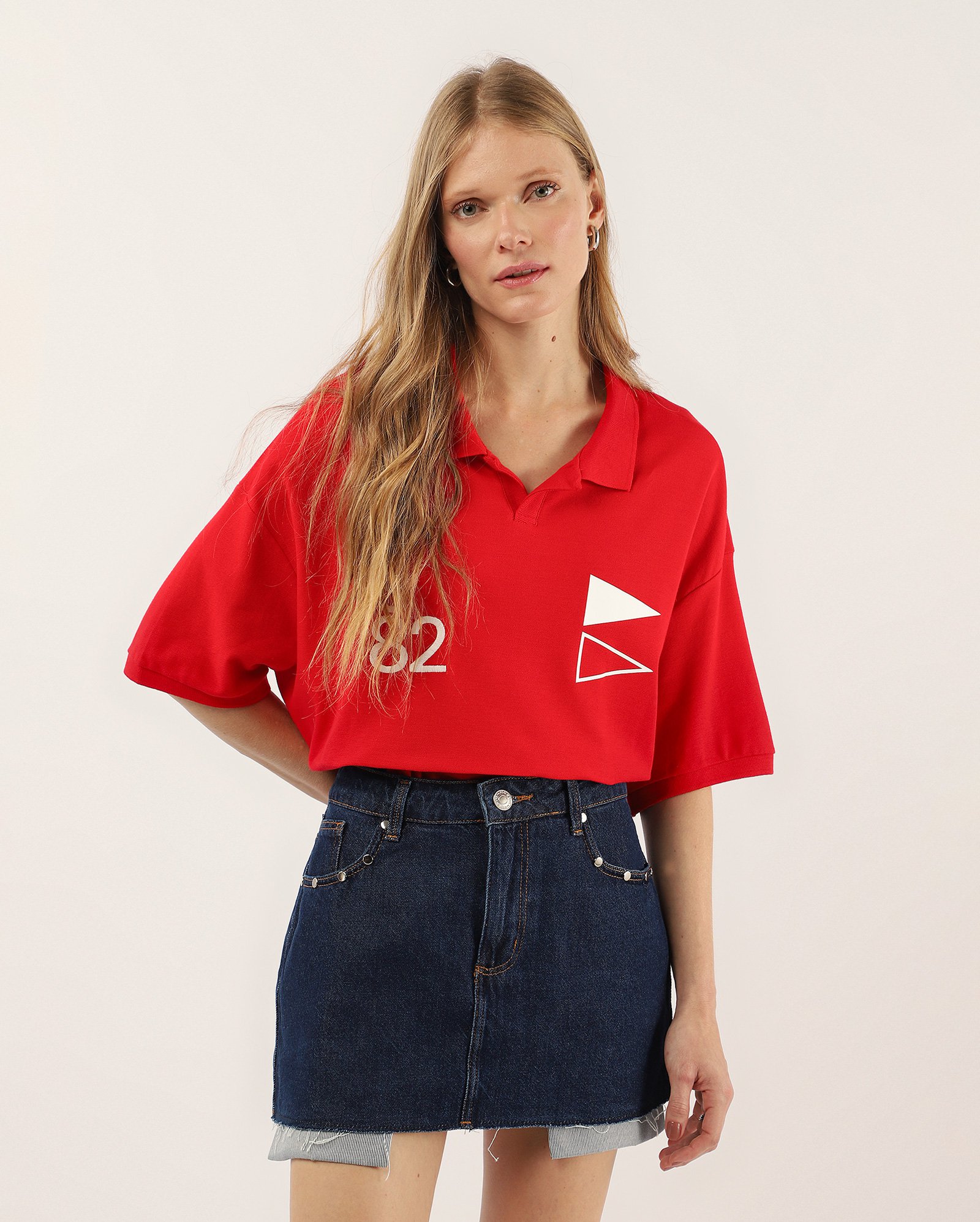 Mini saia jeans com tachas metálicas denim escuro | Pool Jeans