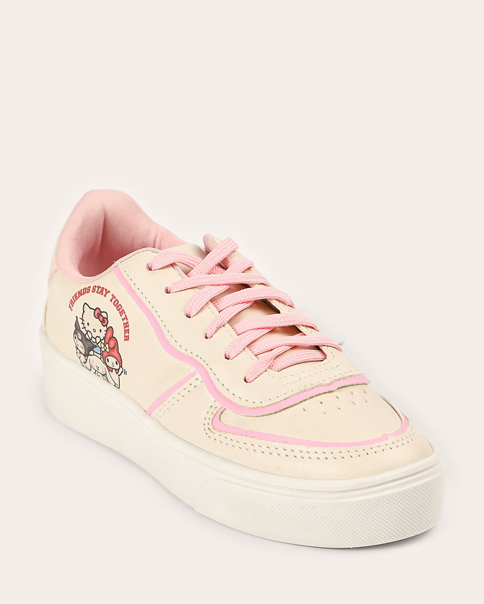 Tênis juvenil com recortes Hello Kitty branco | Sanrio