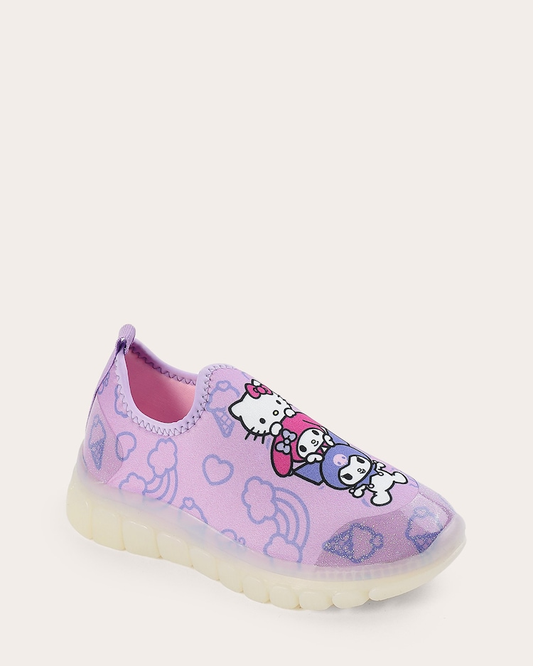 Tênis infantil com LED Hello Kitty e amigos lilás Sanrio Riachuelo